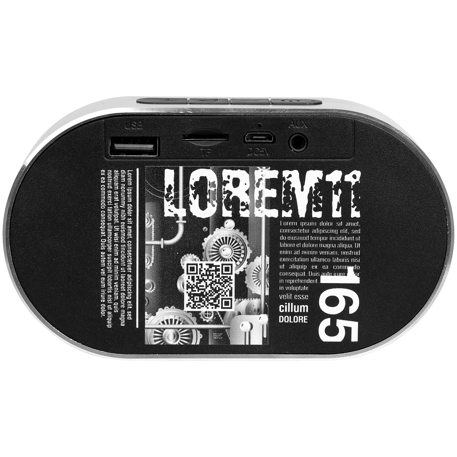 Беспроводная колонка Sound Count, серебристая с логотипом