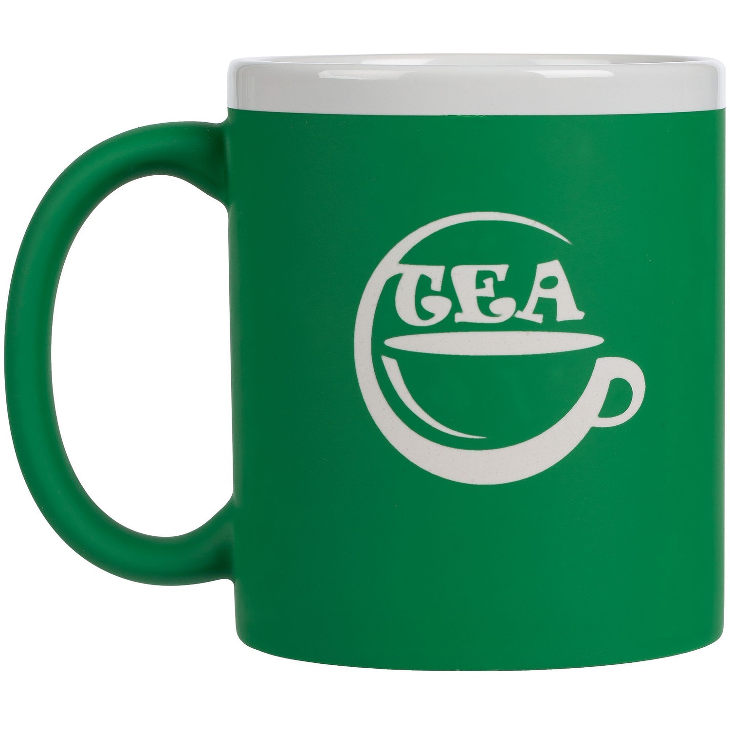 Кружка StopSpot с покрытием софт-тач, зеленая с логотипом