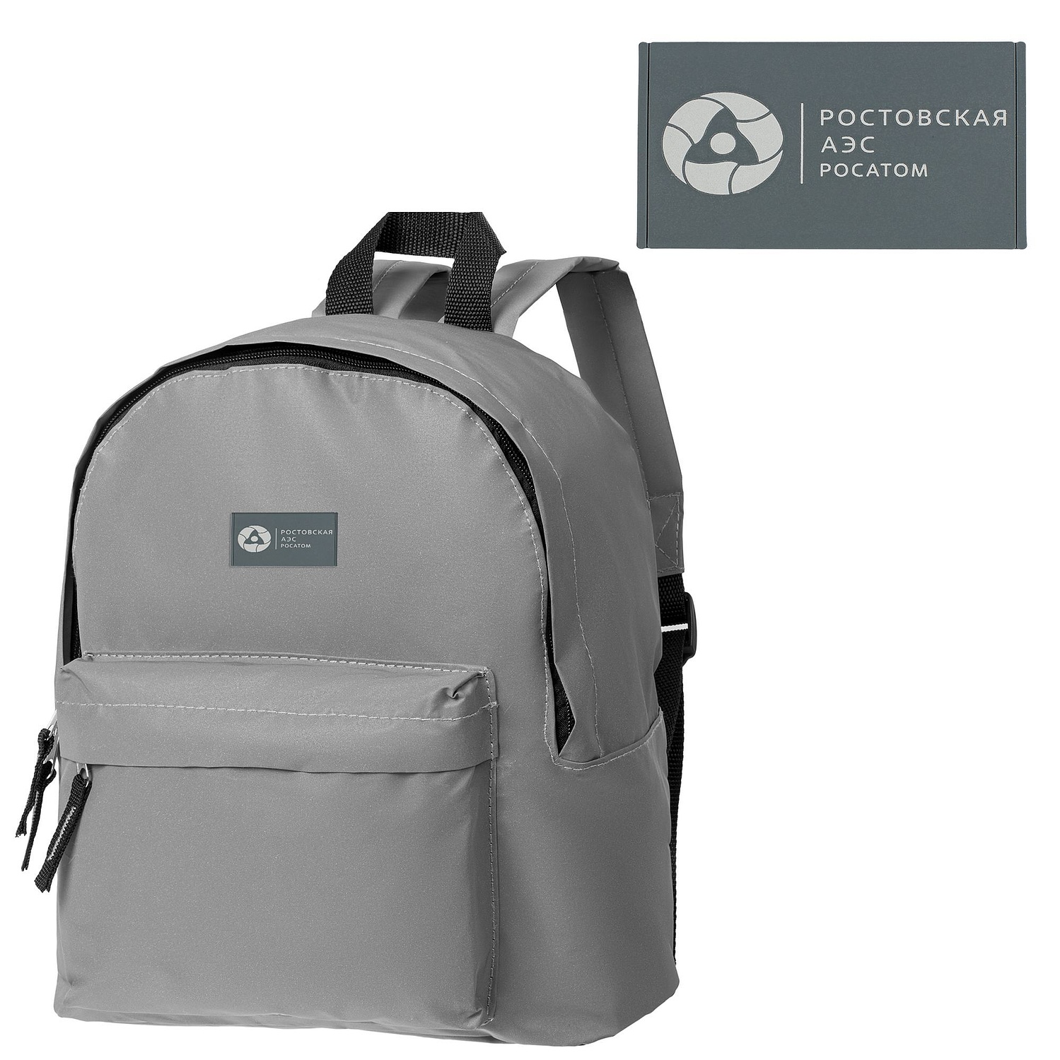 Лейбл из ПВХ Dzeta, ХL, серый с логотипом