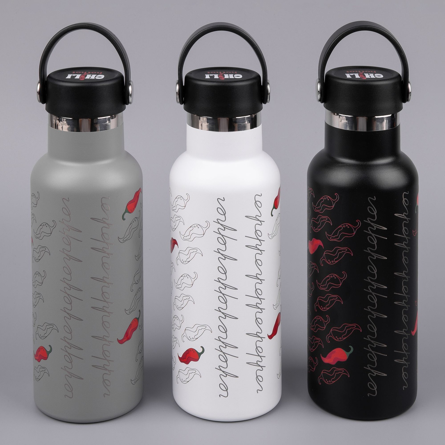 Термобутылка Bidon, серая с логотипом