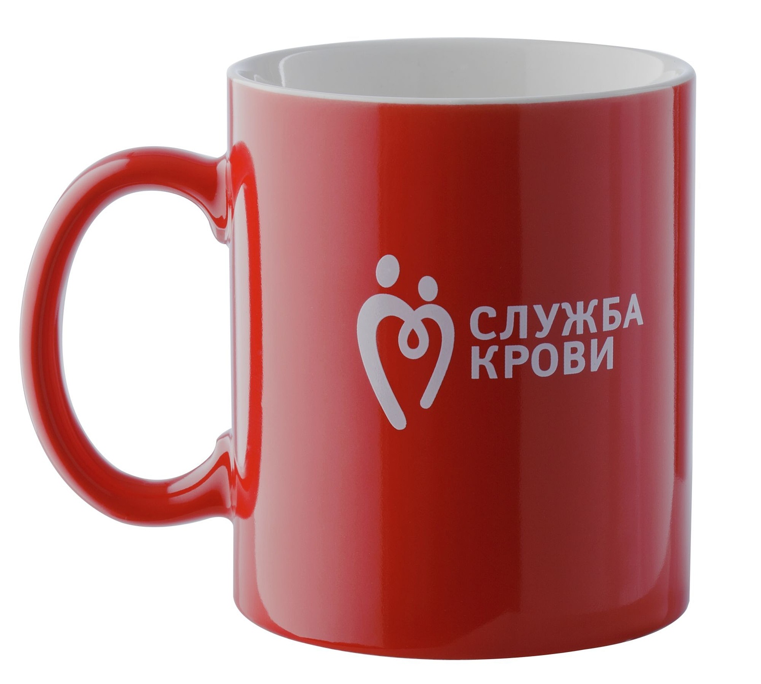 Кружка Promo, красная с белым с логотипом