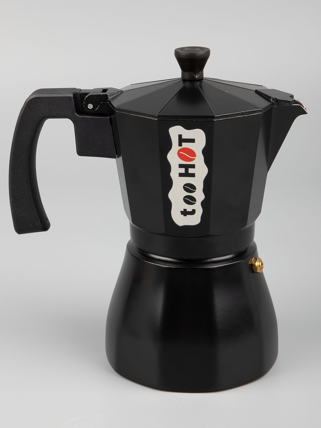 Гейзерная кофеварка Siena, черная с логотипом