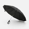 Зонт обратного сложения inLoop с ручкой-карабином, черный