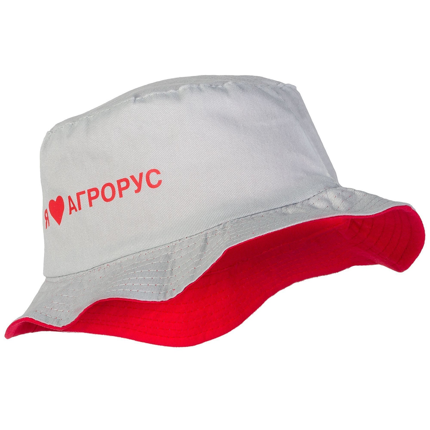Панама Summer двусторонняя, красная с серым с логотипом