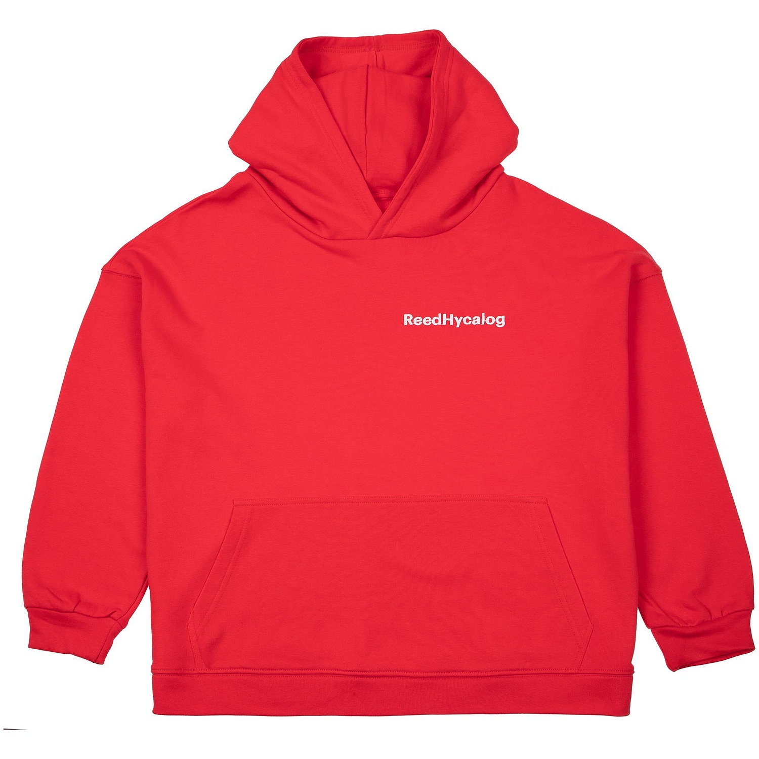 Худи оверсайз унисекс Outshine, красное с логотипом