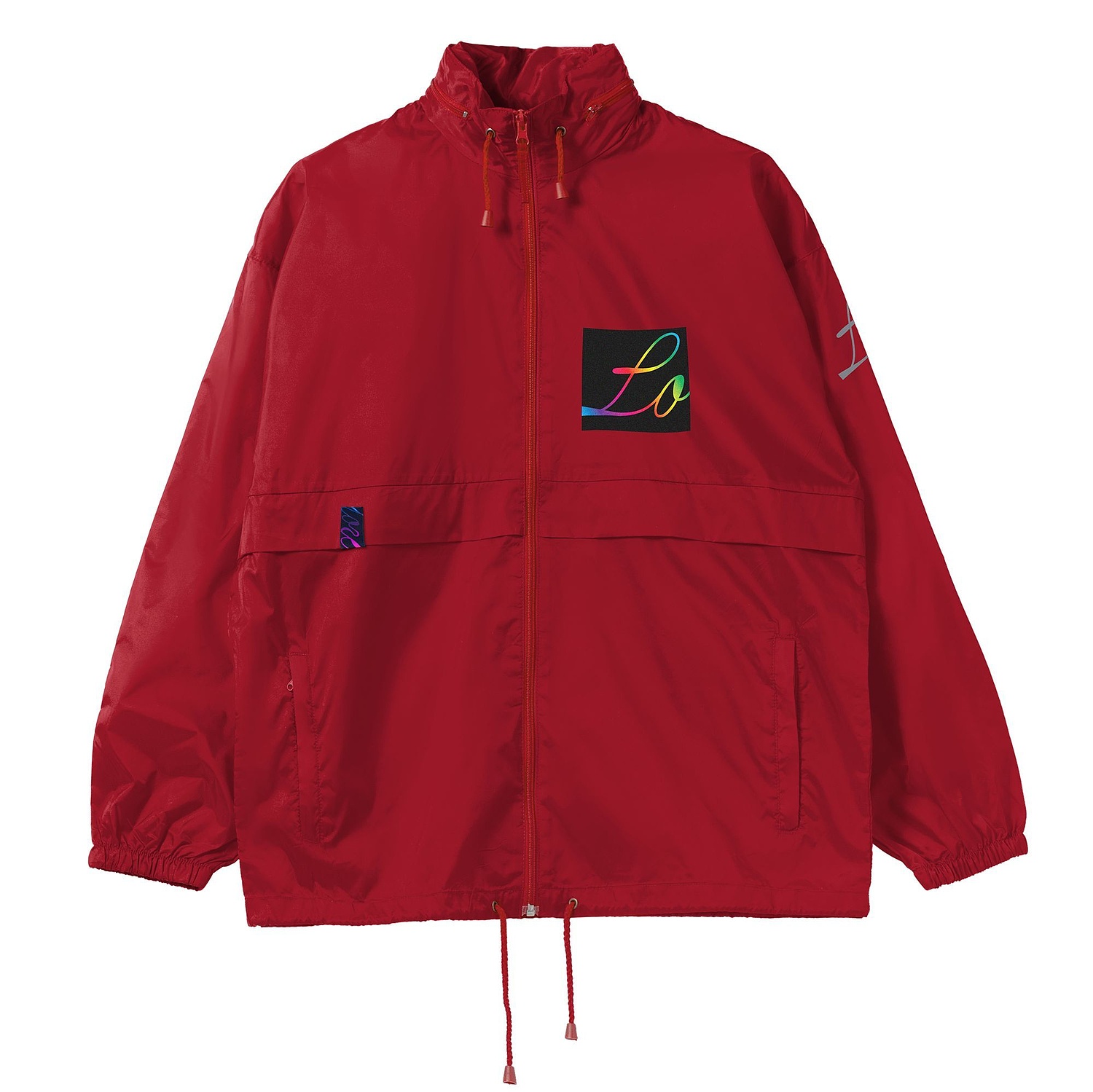 Ветровка из нейлона Surf 210, красная с логотипом