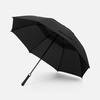 Зонт-трость Dome Double, черный с логотипом