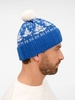Шапка Holidale, синяя с молочным с логотипом