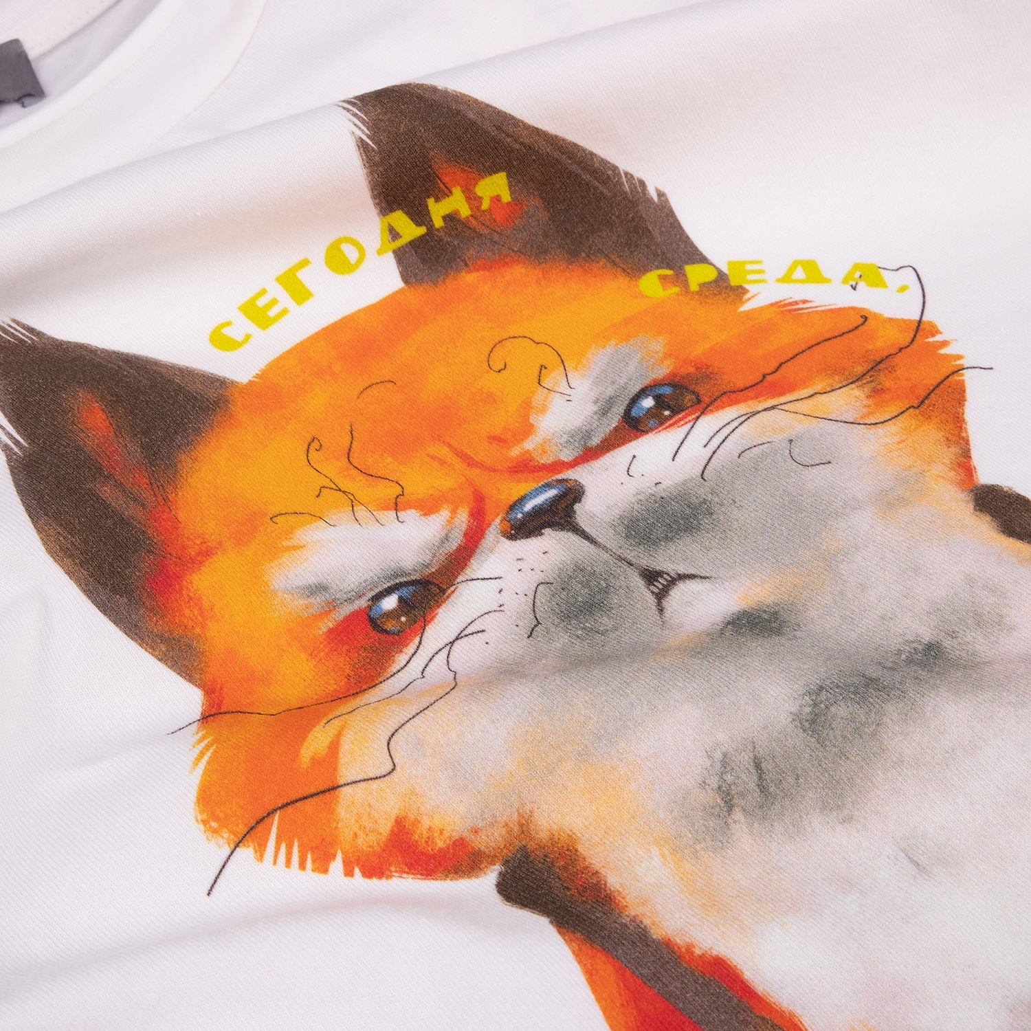 Футболка оверсайз Vozduh 2.0, кремовая с логотипом