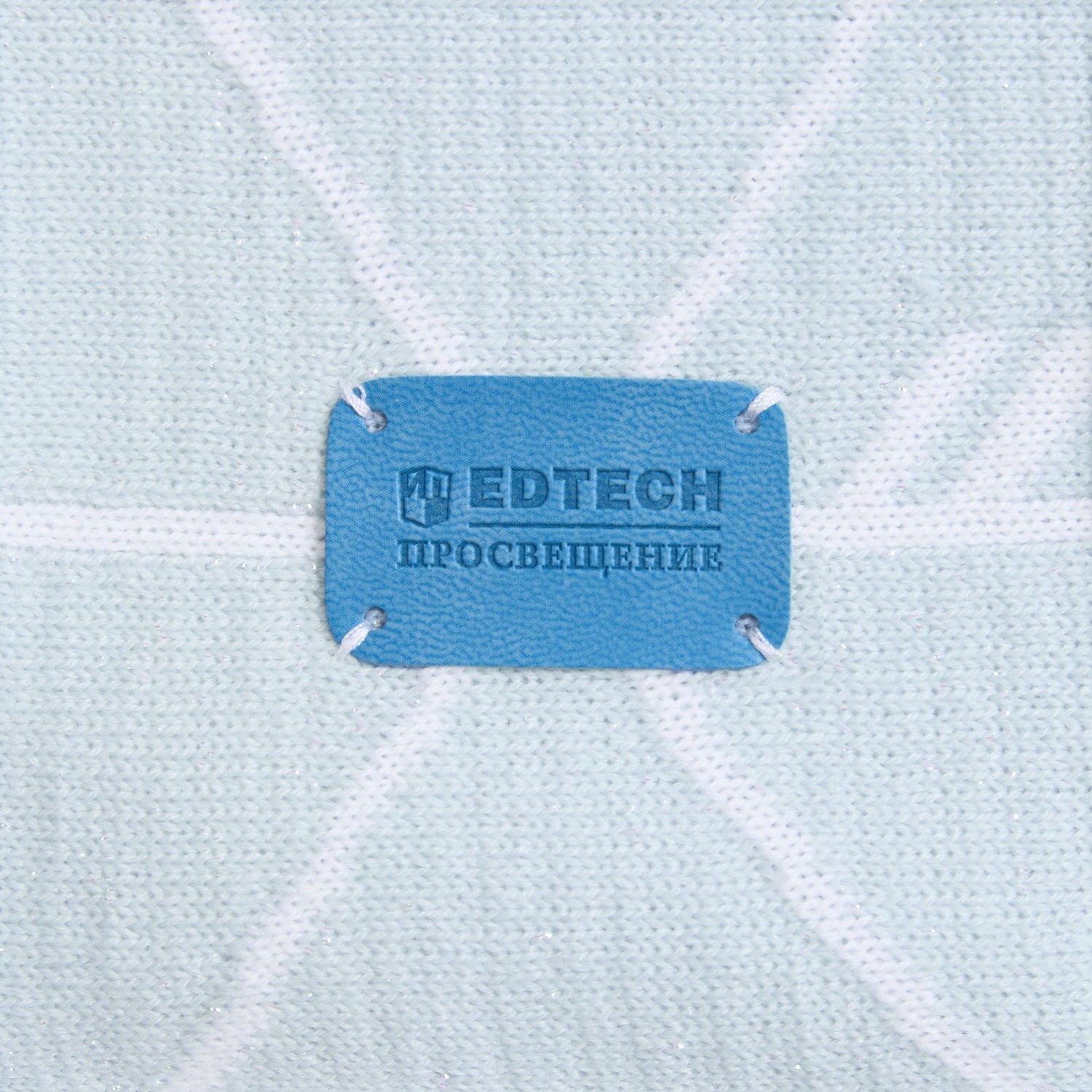 Плед Winterflake, бело-голубой с люрексом