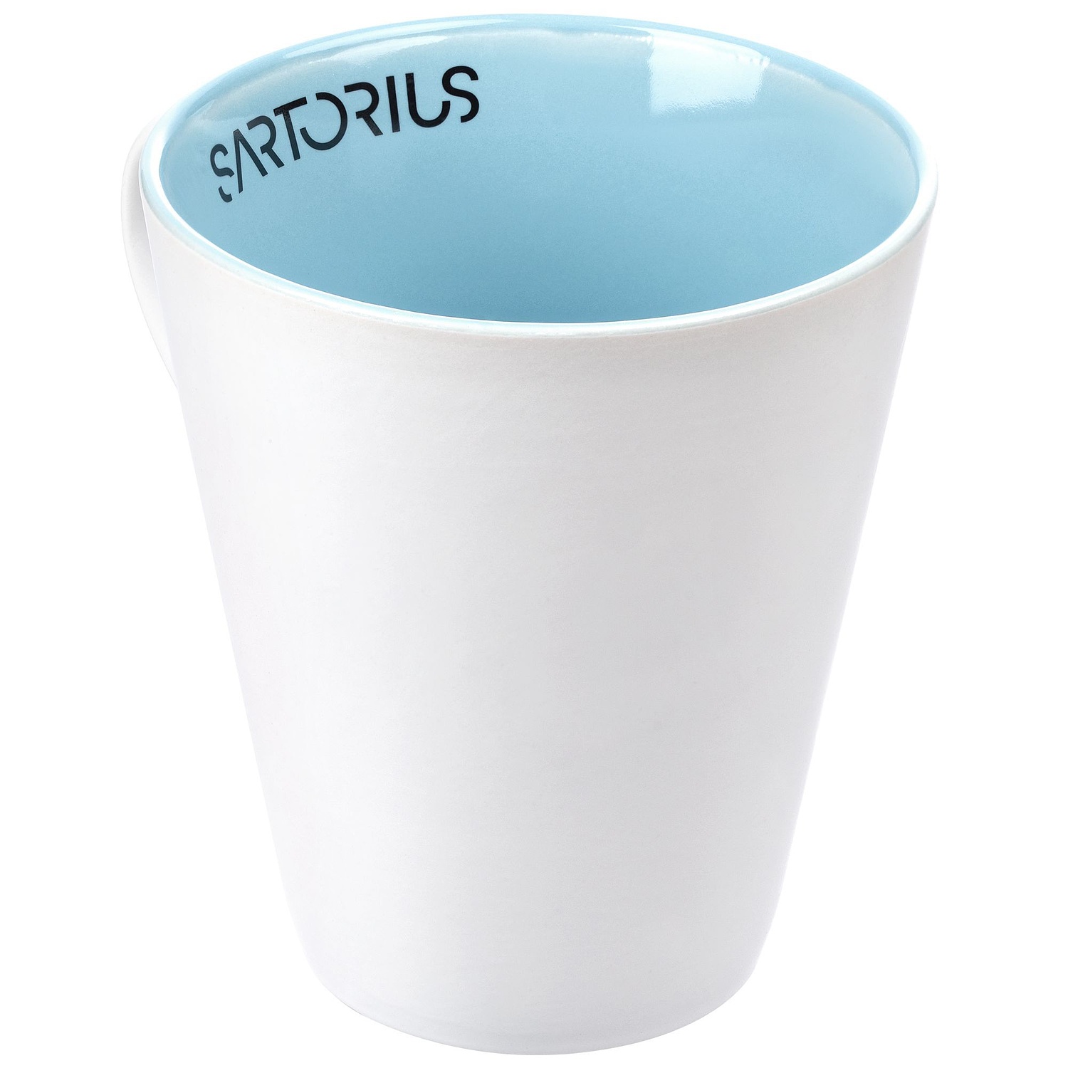 Кружка New Bell матовая, белая с голубым с логотипом