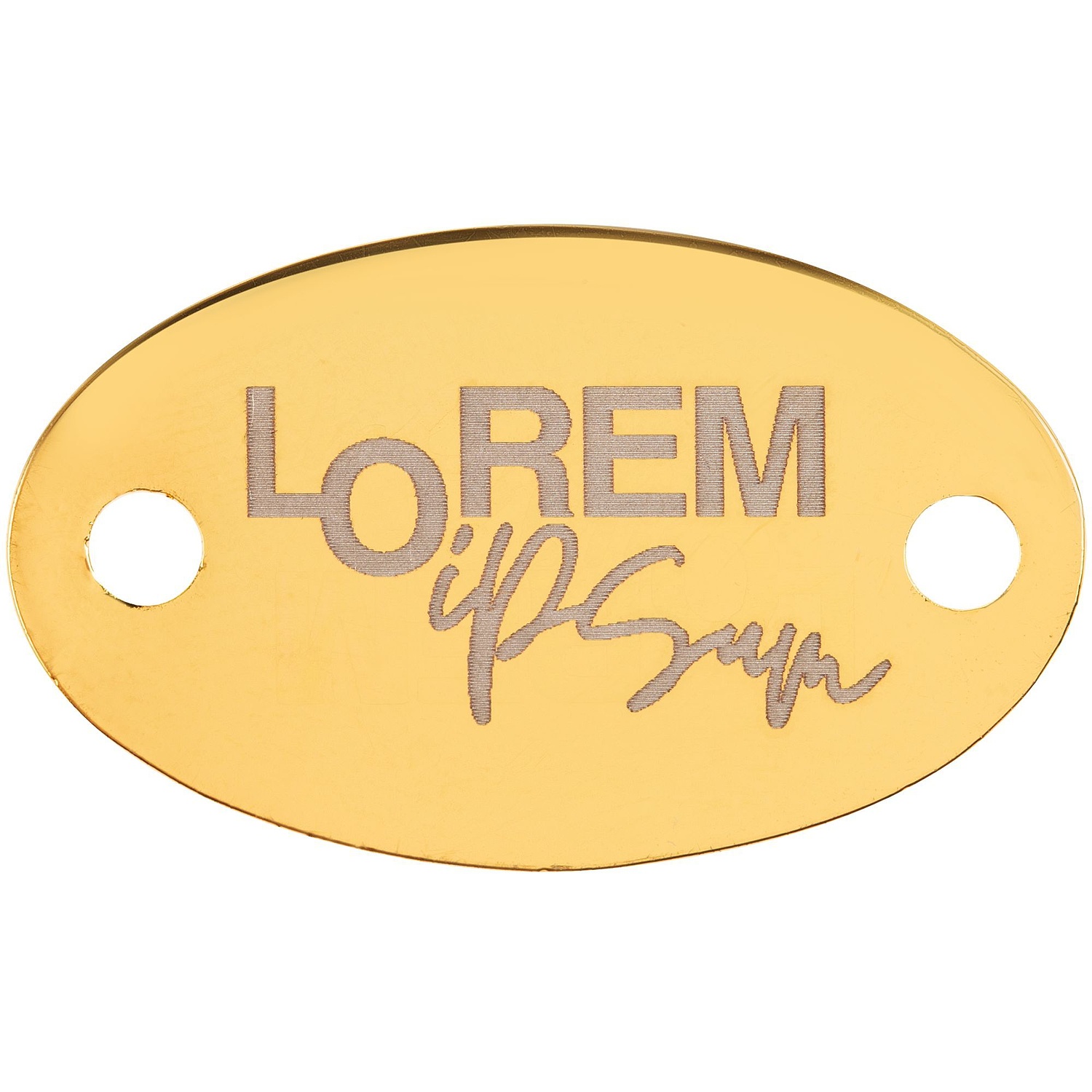 Шильдик металлический Alfa Oval, золотистый глянцевый с логотипом