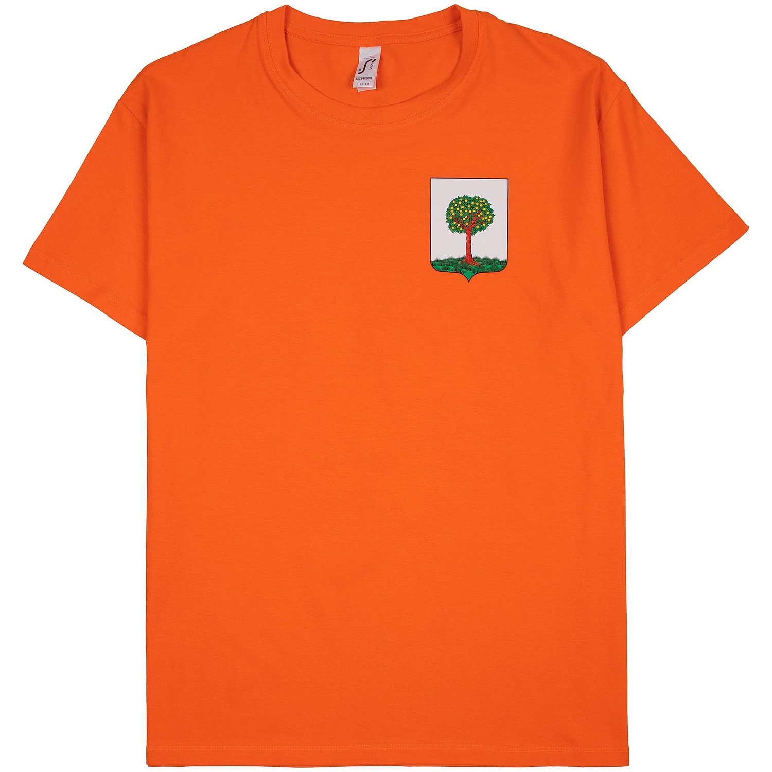 Футболка унисекс Regent 150, оранжевая с логотипом