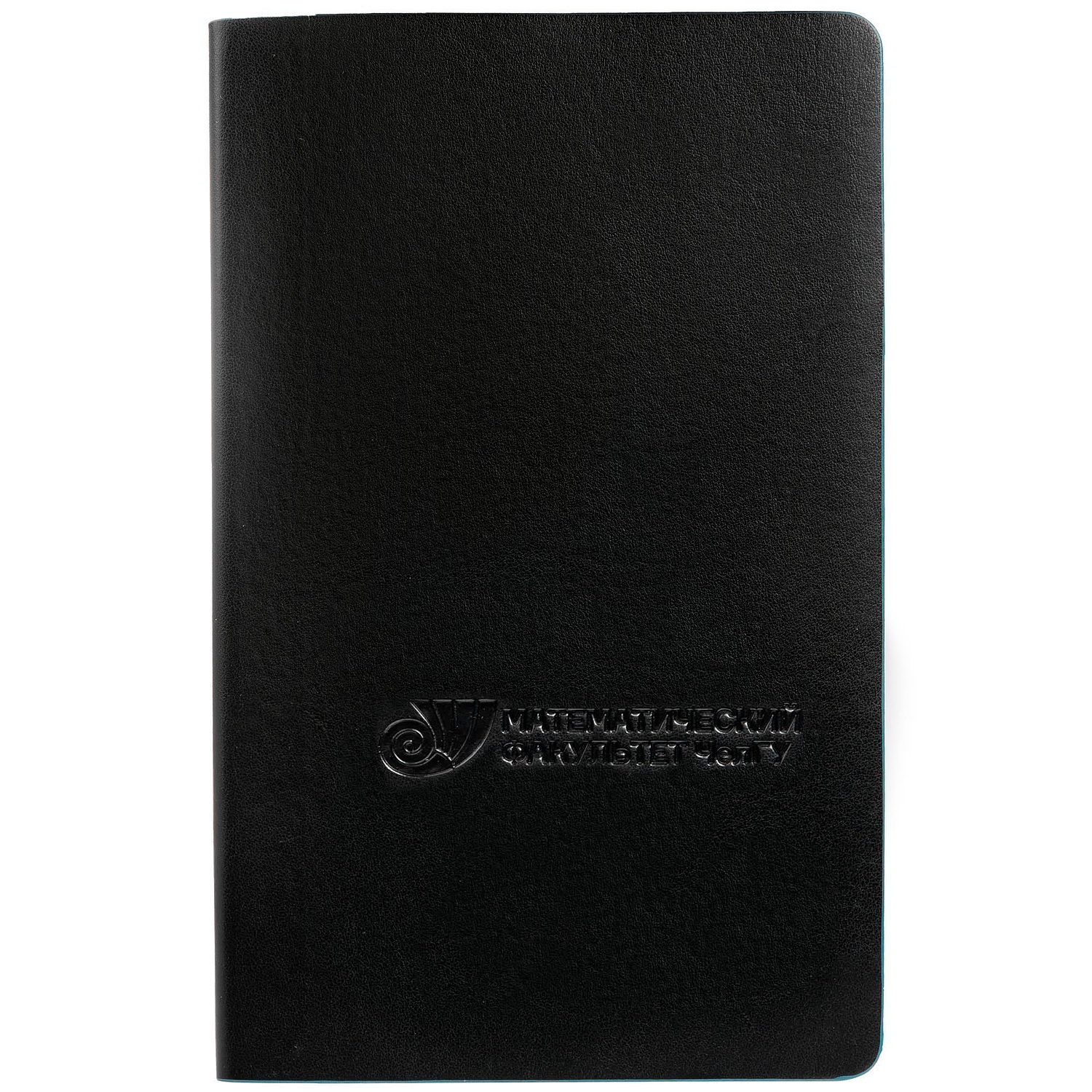 Ежедневник Trait, недатированный, черный с голубым с логотипом