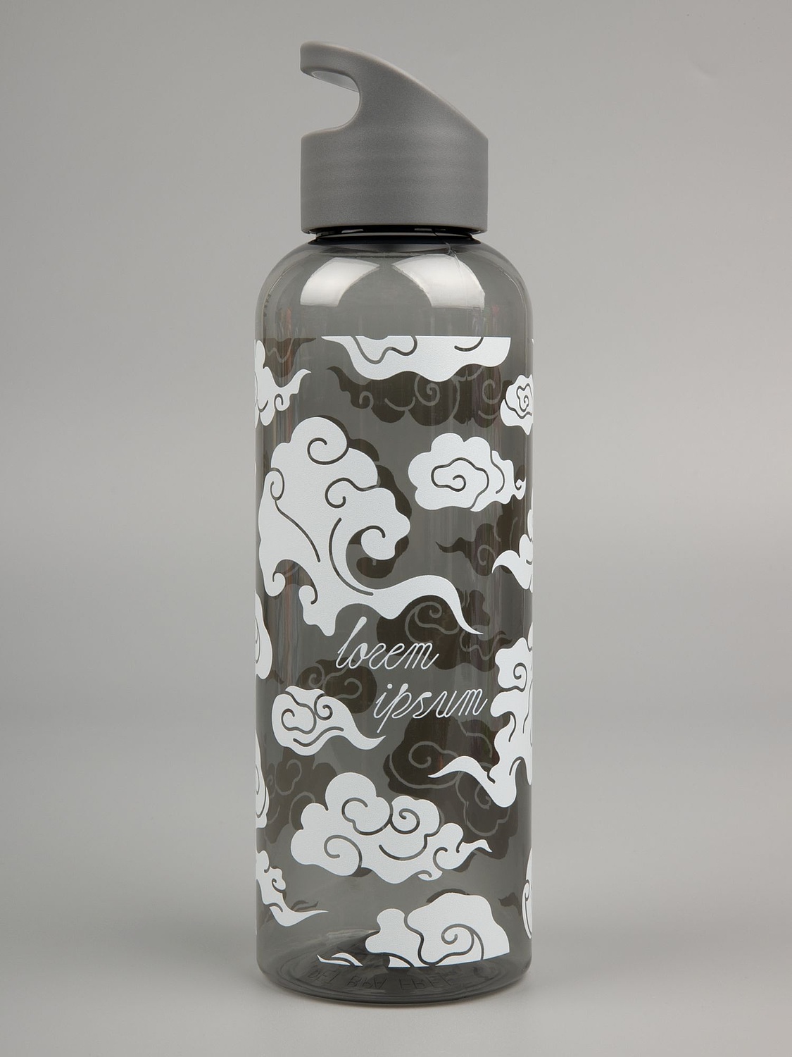 Бутылка для воды Plaske, серая с логотипом