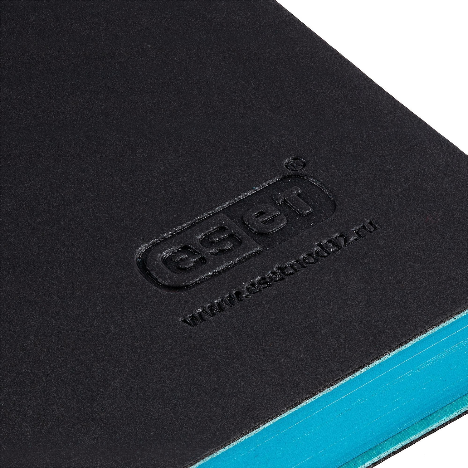 Ежедневник Flexpen Black, недатированный, черный с бирюзовым с логотипом