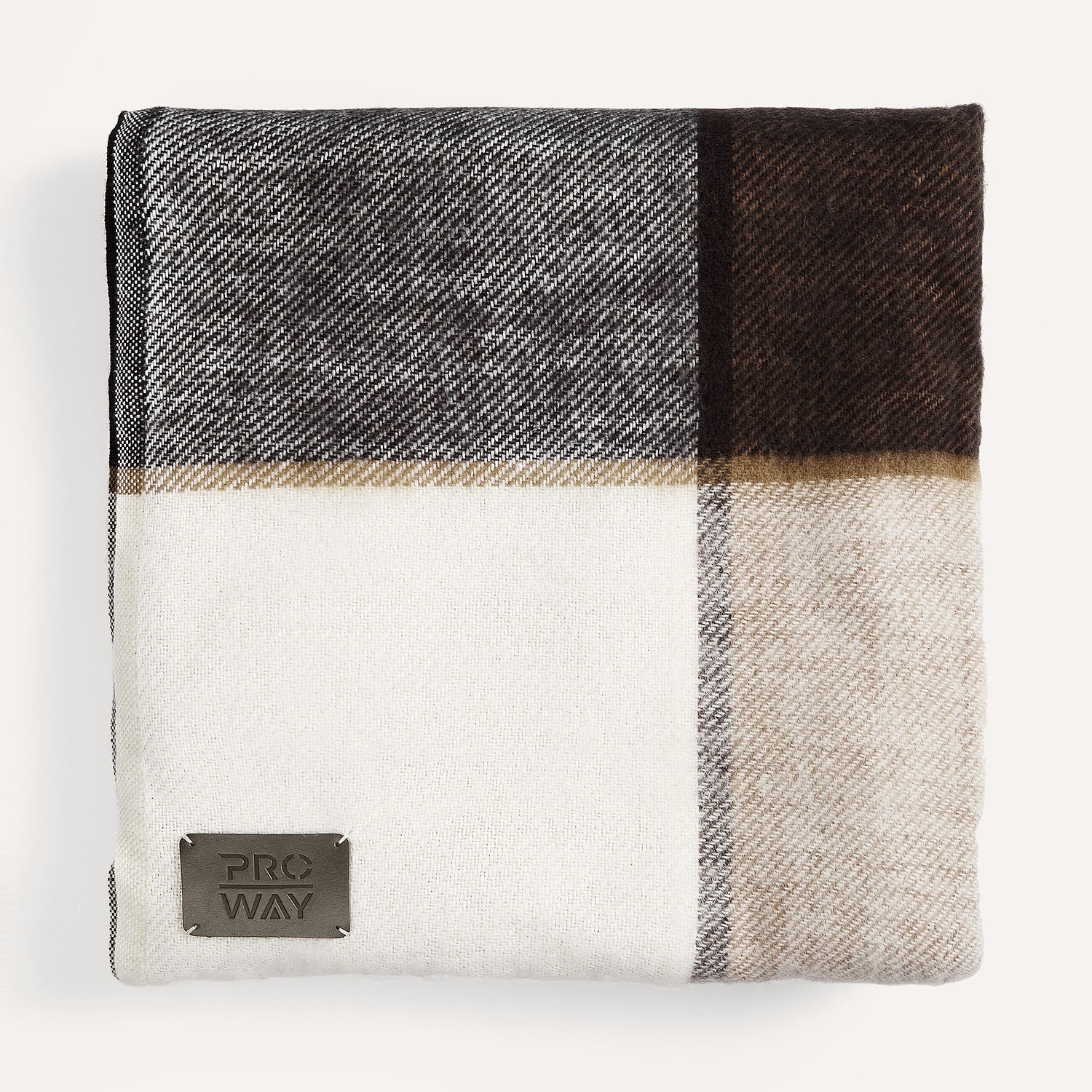 Плед Edinburgh, бежево-коричневый с логотипом