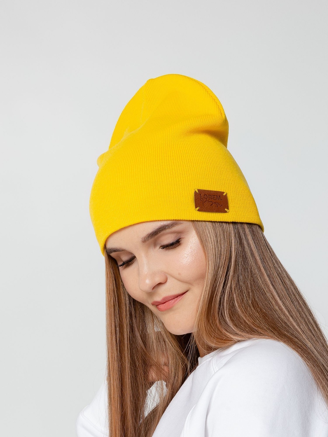 Шапка Tube Top, желтая с логотипом