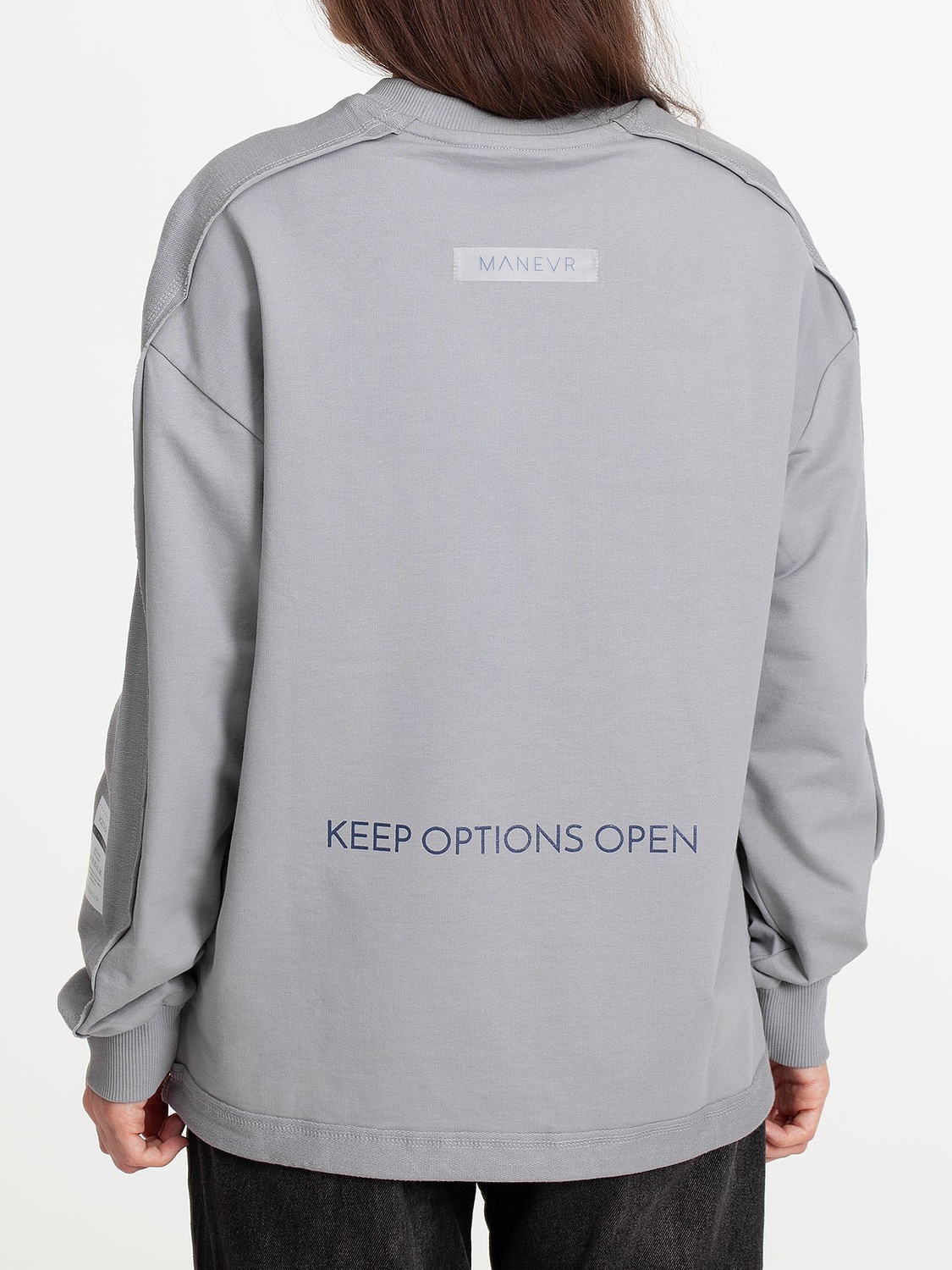 Свитшот унисекс Vozduh, светло-серый с логотипом