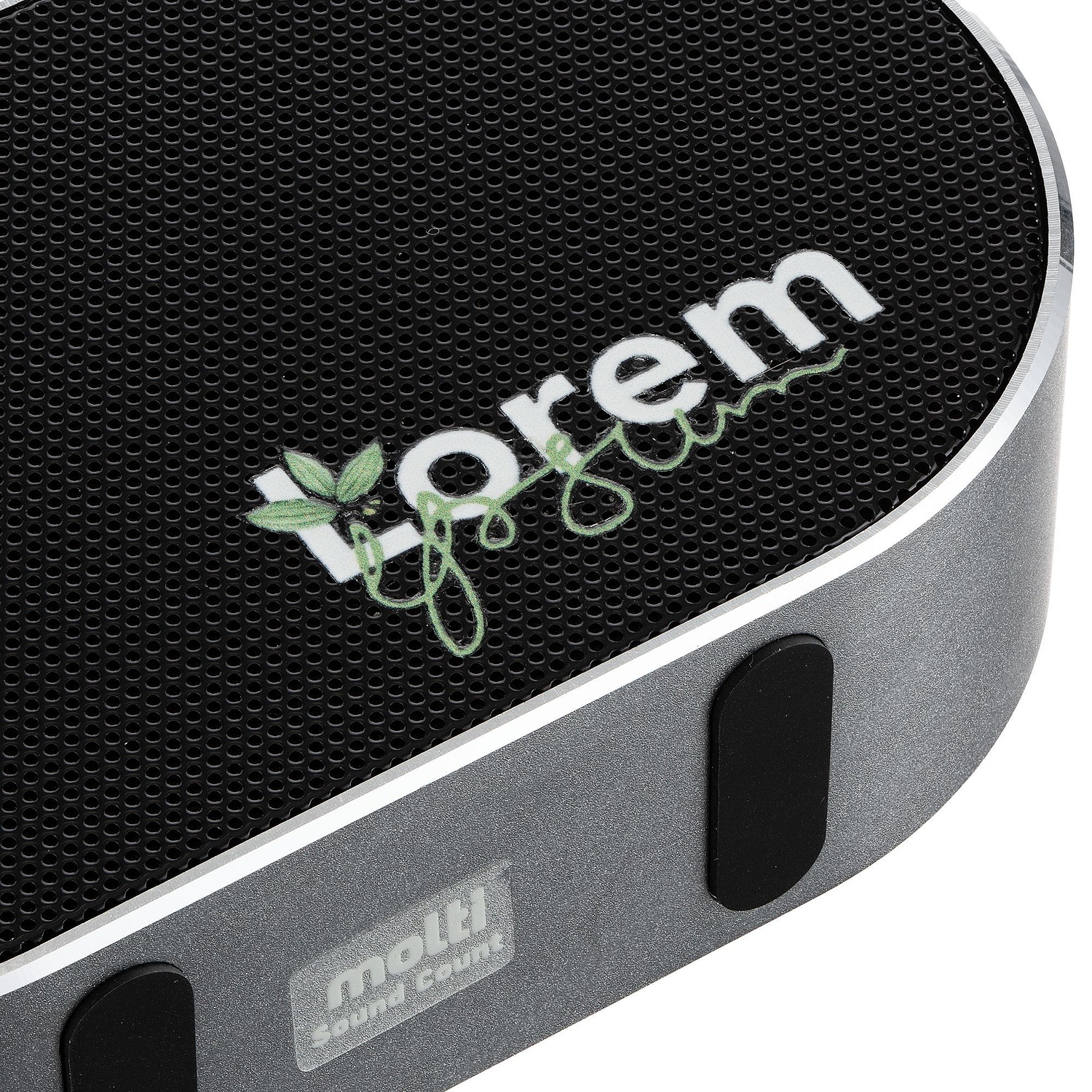 Беспроводная колонка Sound Count, серебристая с логотипом