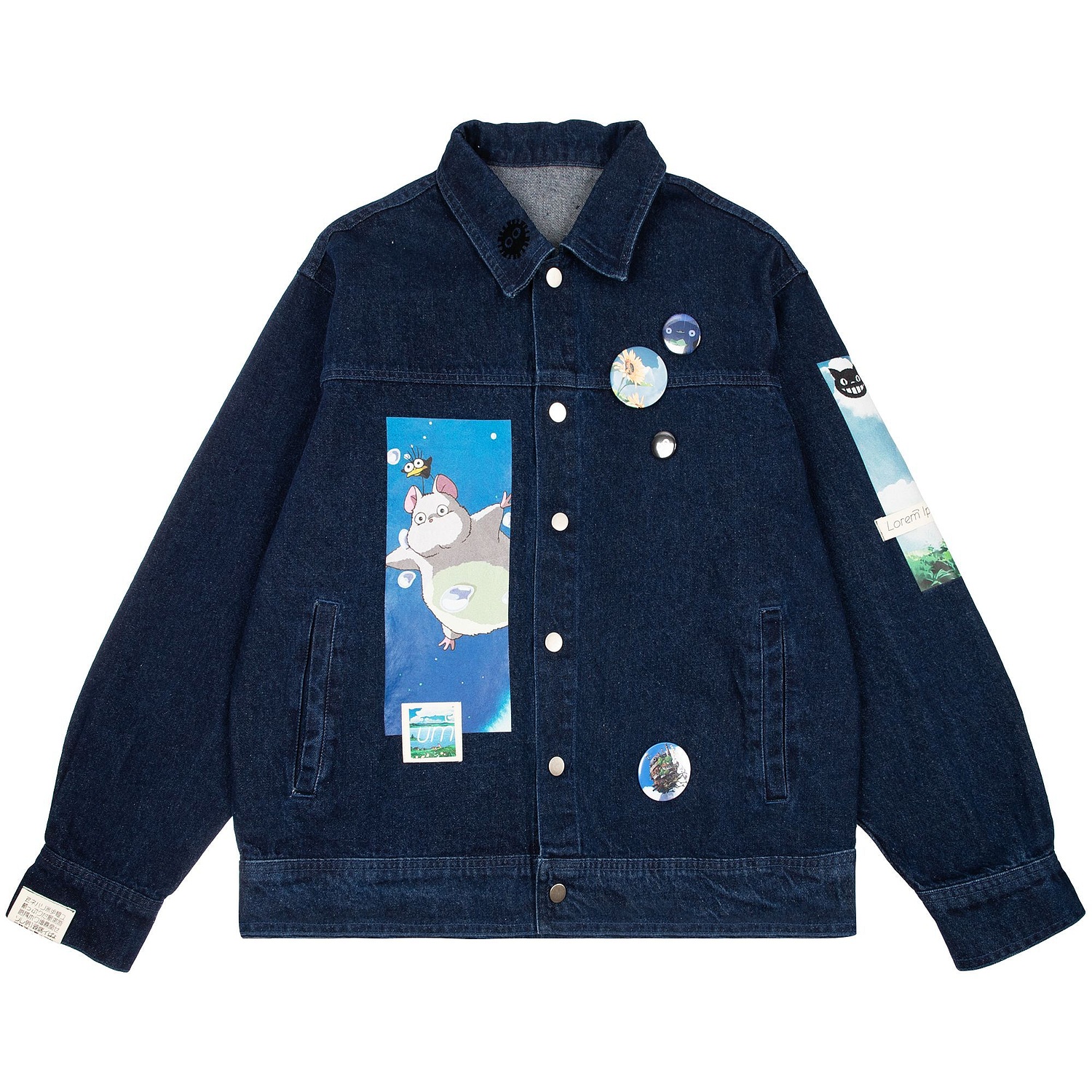 Куртка джинсовая O2, темно-синяя с логотипом