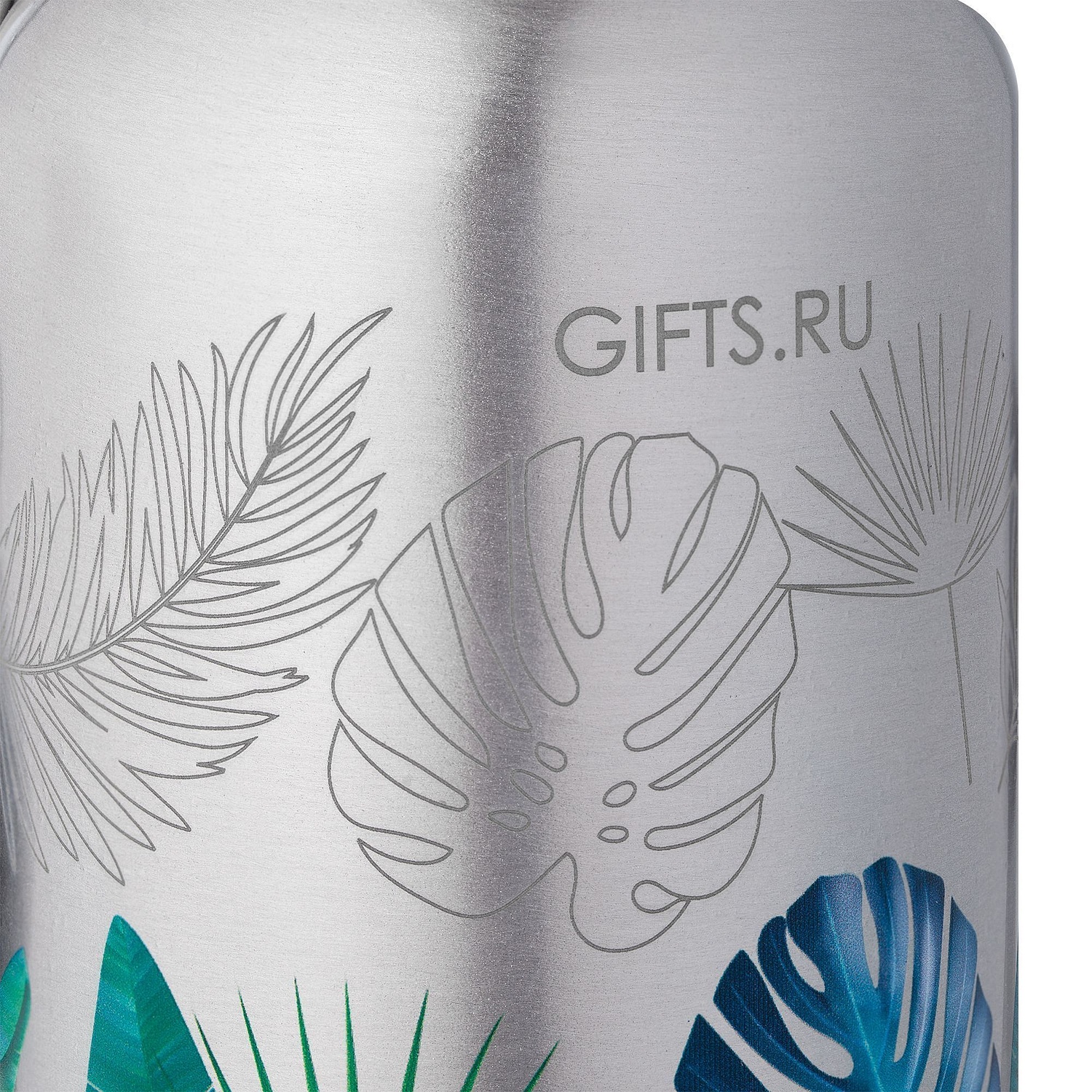 Бутылка для воды Re-Source Sublime, серебристая с логотипом