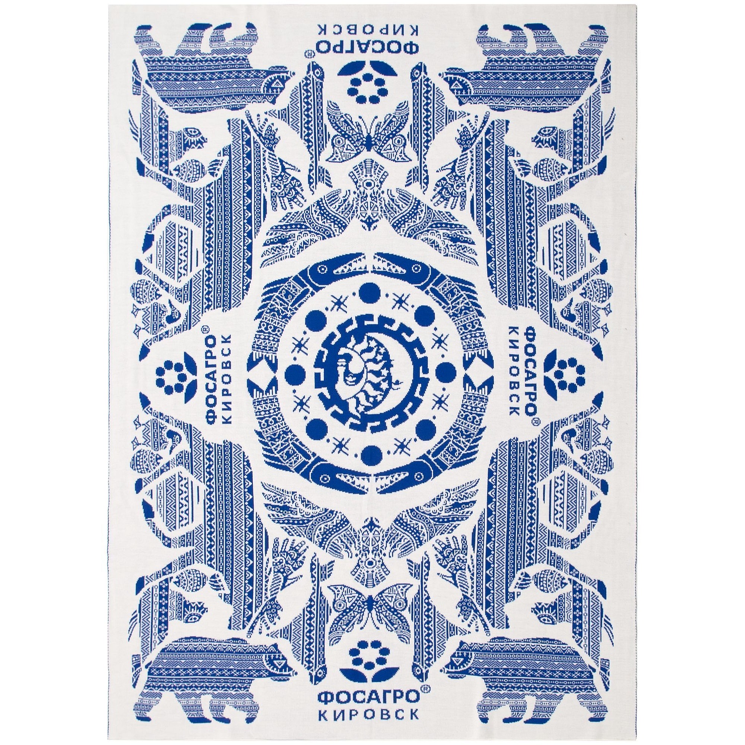 Плед на заказ Tricksy Net, 2 цвета, S, полушерсть с логотипом