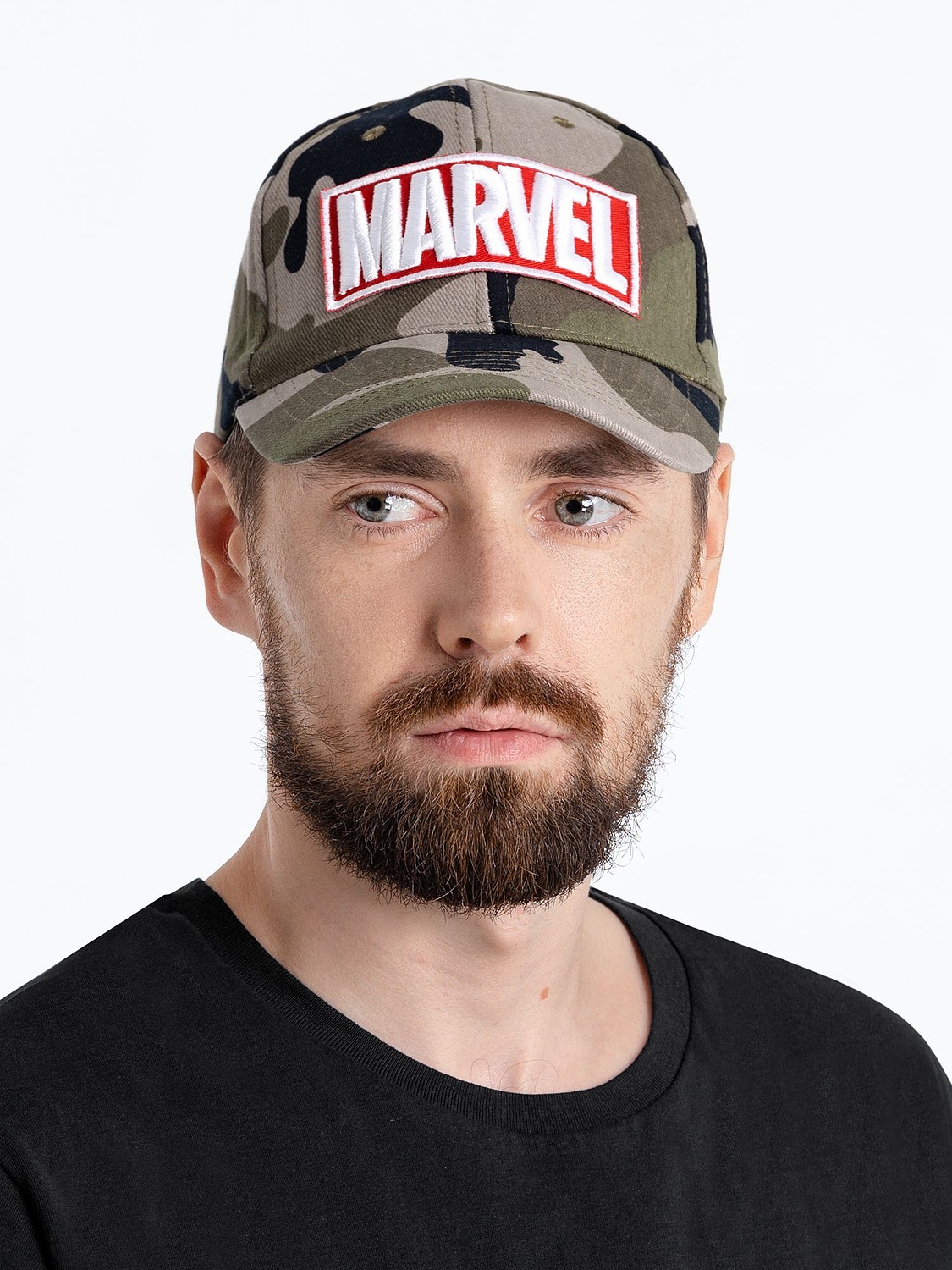 Бейсболка Buffalo, зеленый камуфляж с логотипом