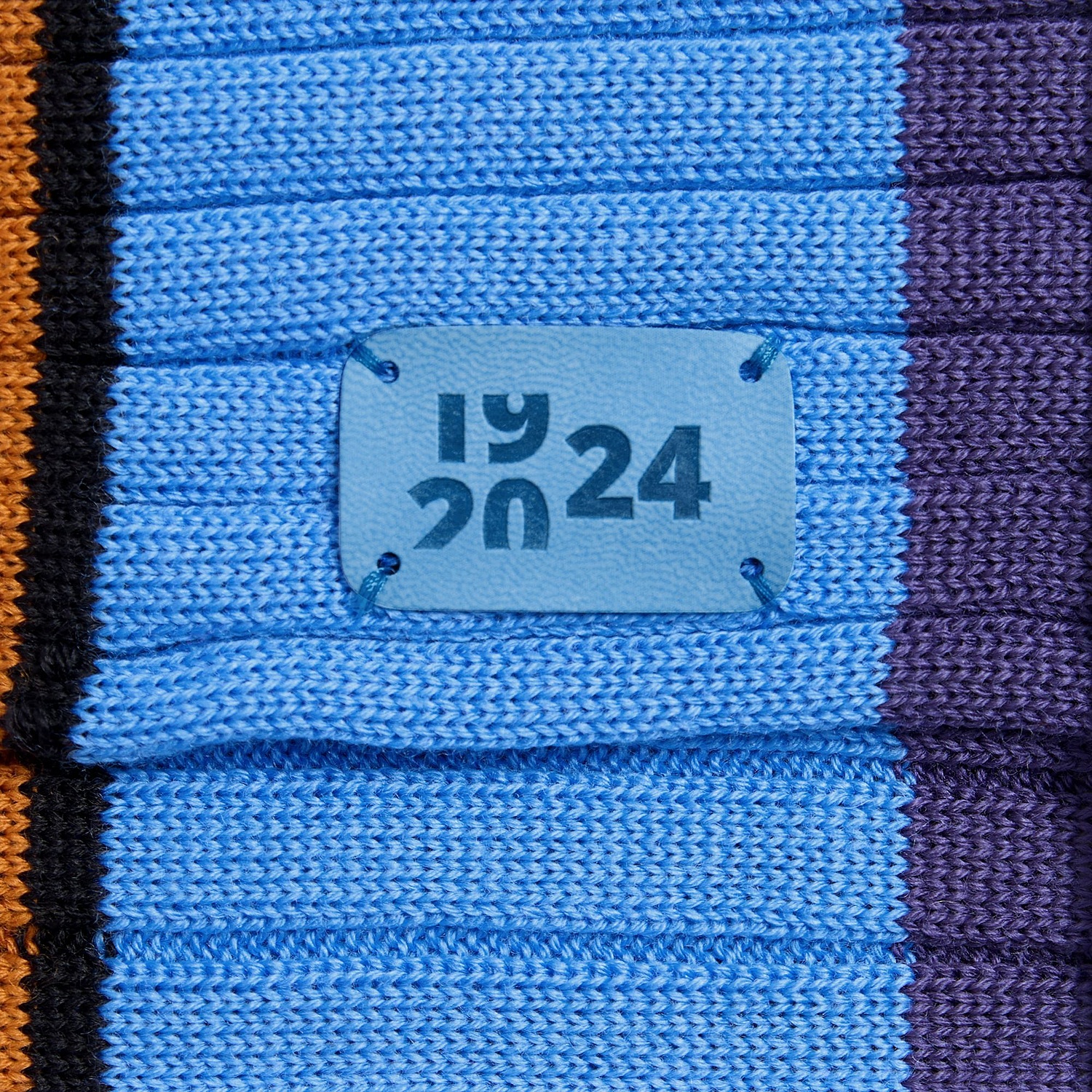 Лейбл Eta Latte, S, голубой с логотипом