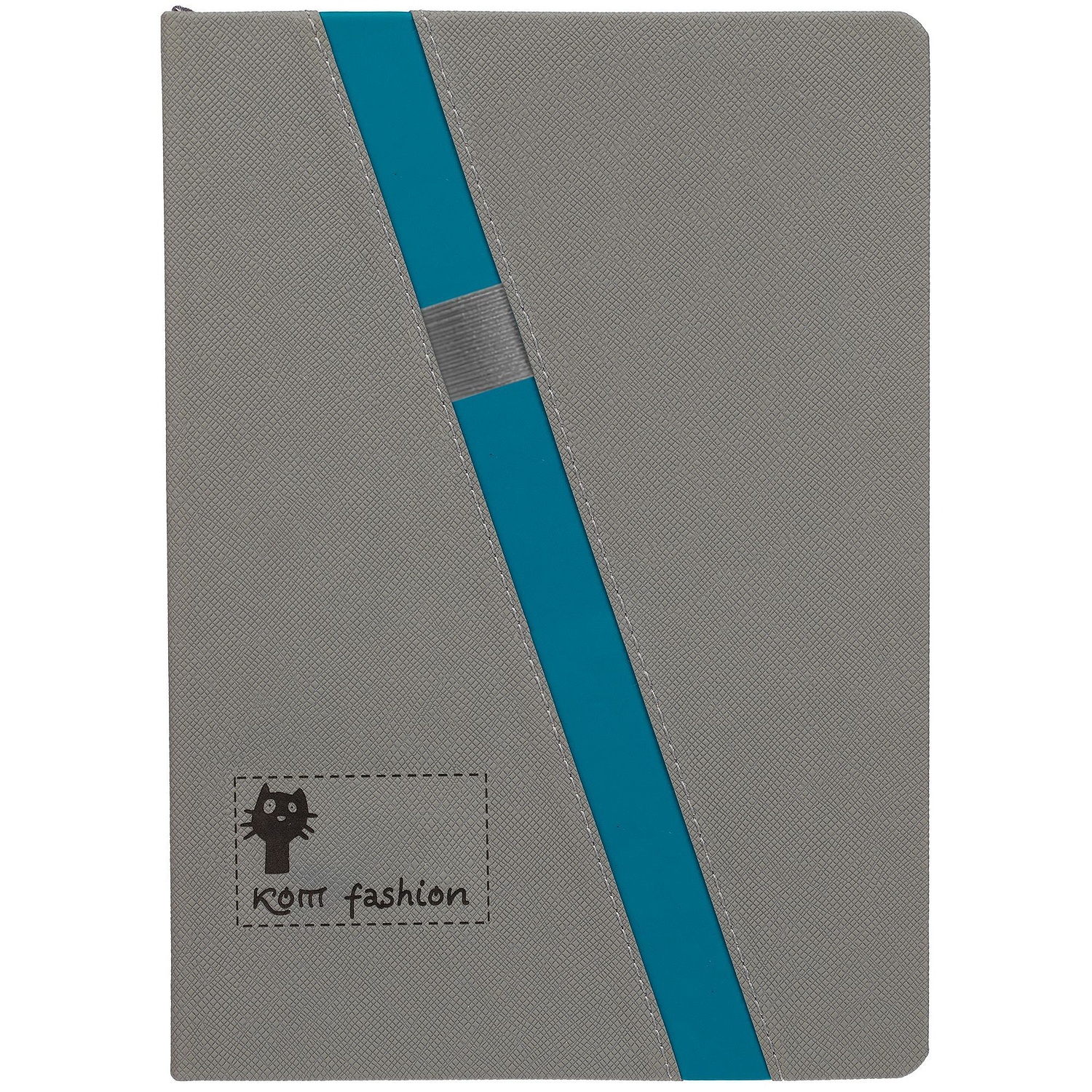 Ежедневник Rubikon на заказ, недатированный серо-бирюзовый с логотипом