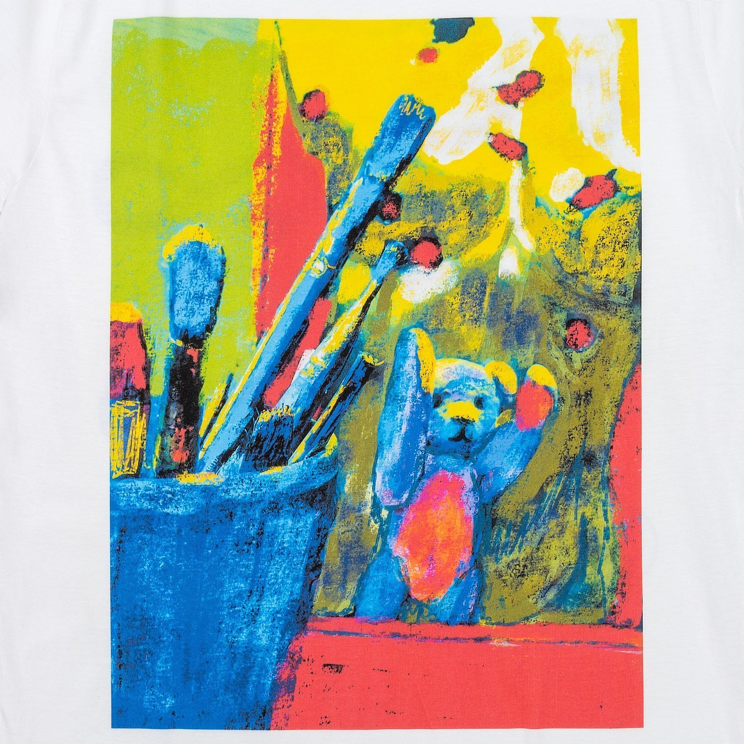 Футболка мужская Rainbow Men, белая с ярко-синим с логотипом