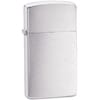 Зажигалка Zippo Slim Brushed, матовая серебристая с логотипом