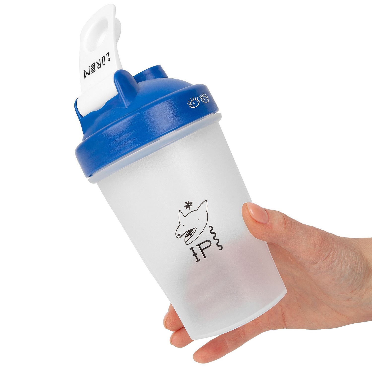 Спортивный шейкер OneTwo Drink, синий с логотипом