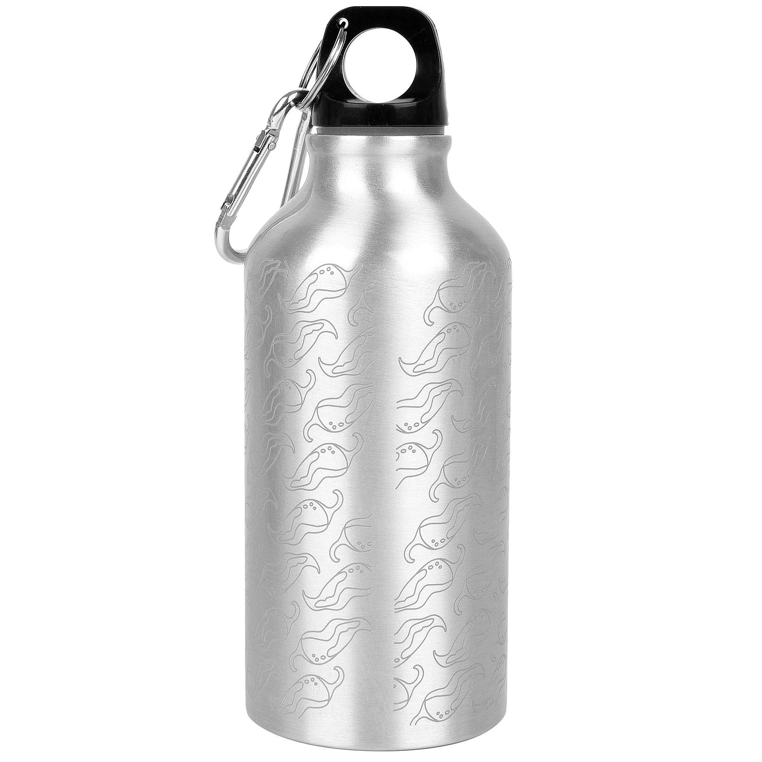 Бутылка для воды Funrun 400, серебристая с логотипом