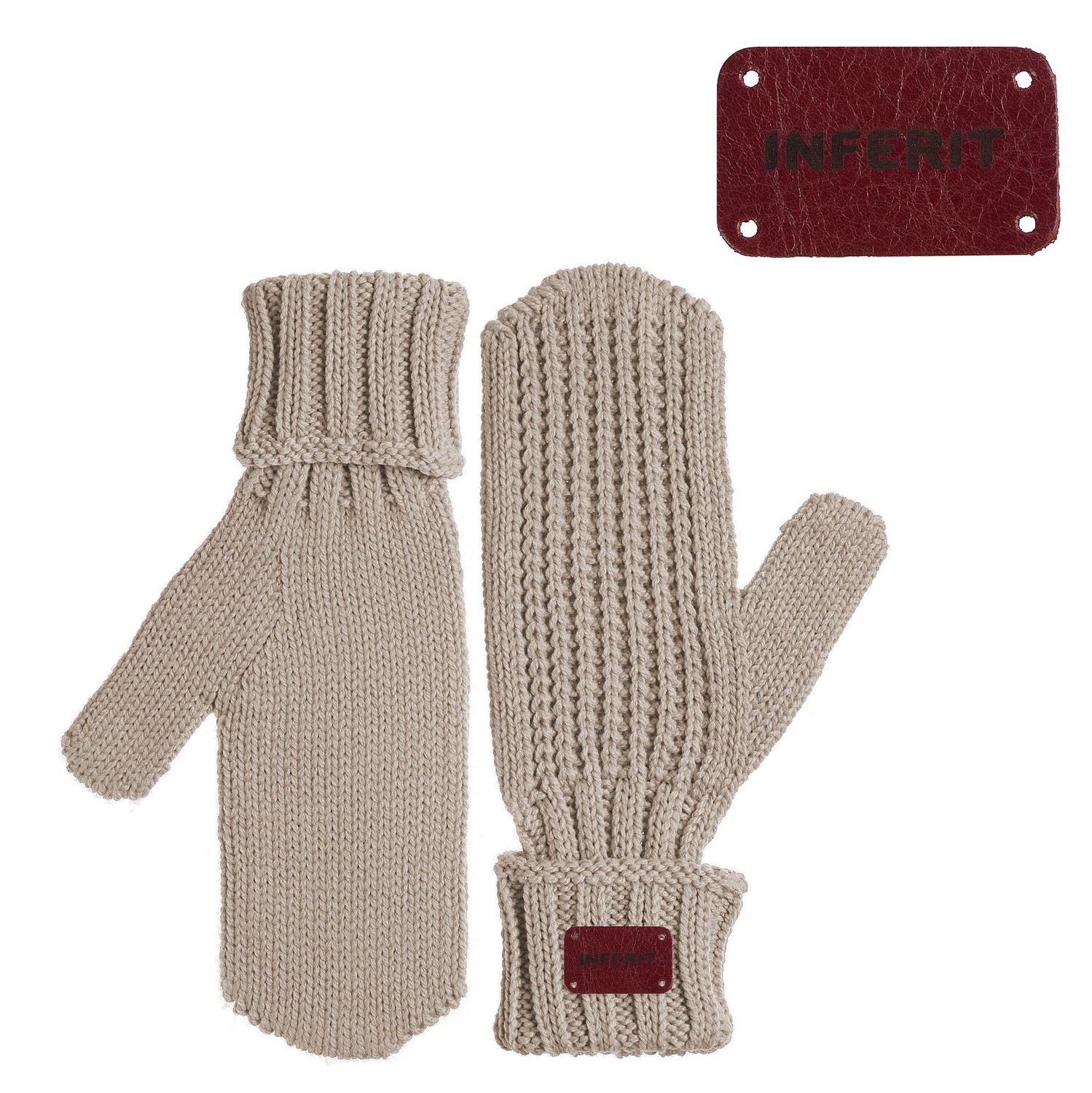 Лейбл кожаный Beta, S, красный с логотипом