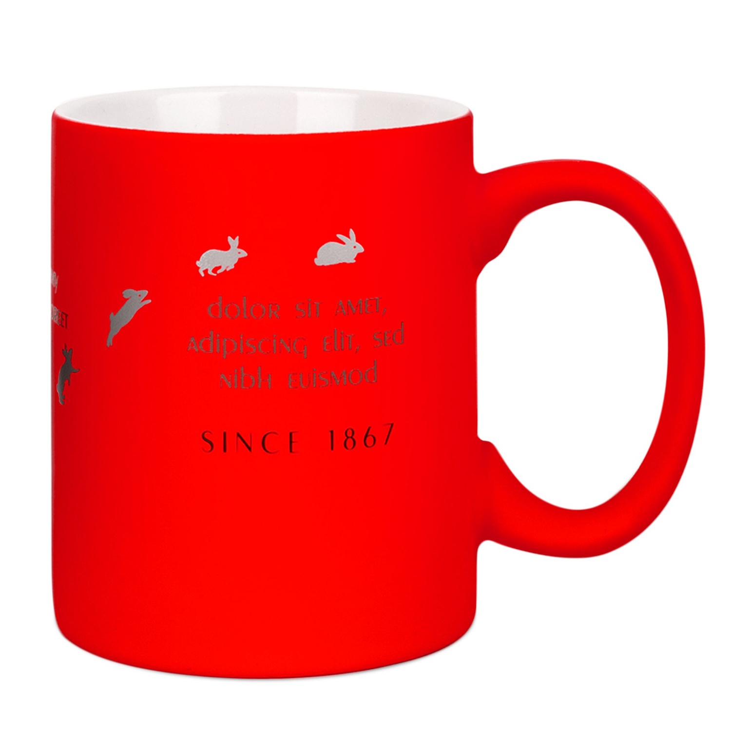 Кружка Promo Soft с покрытием софт-тач, ярко-красная с логотипом