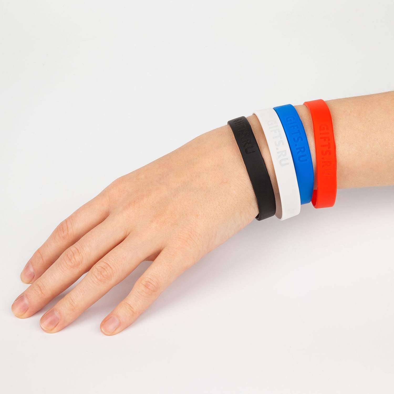 Силиконовый браслет Brisky с металлическим шильдом, синий с логотипом