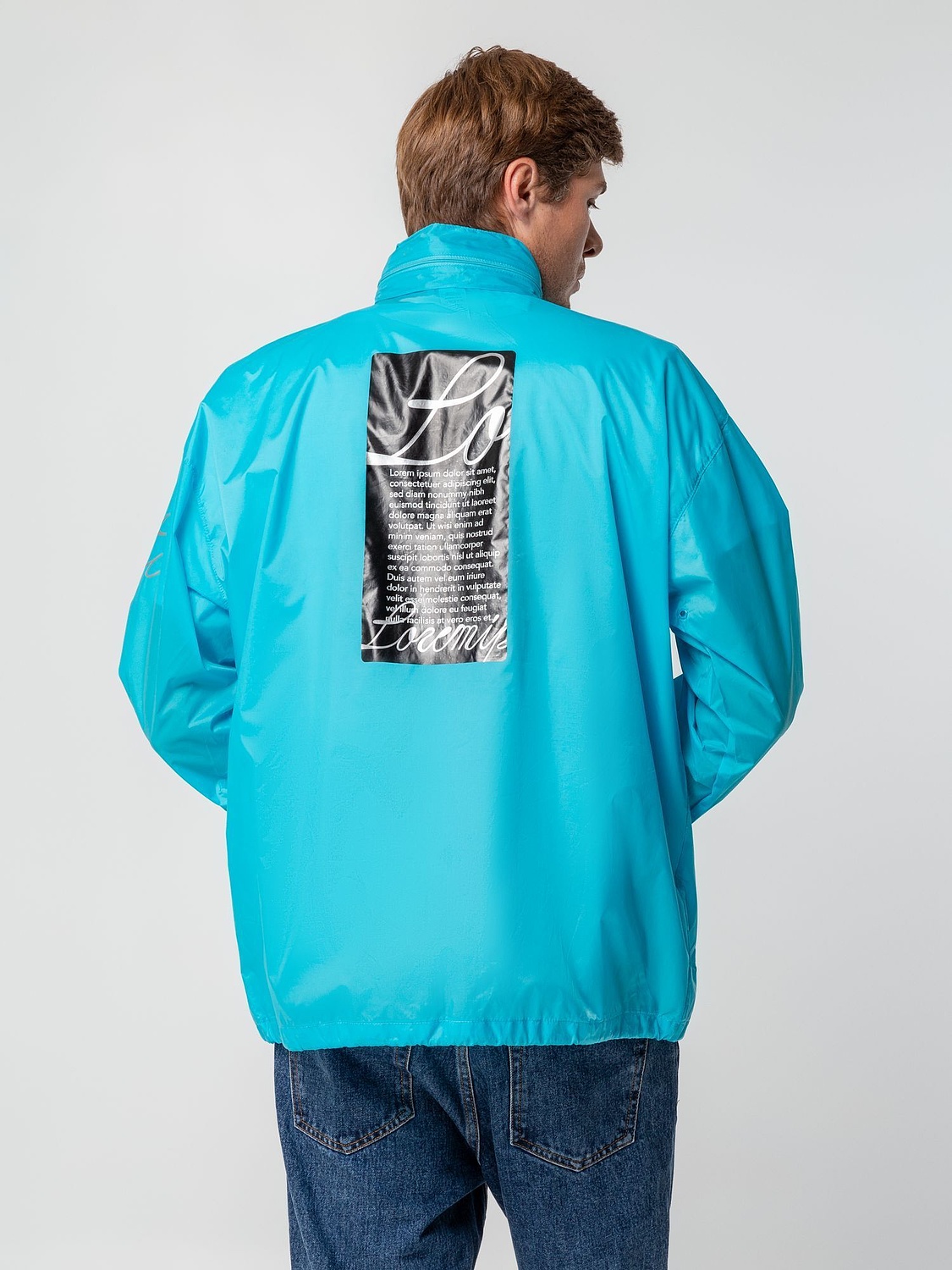 Ветровка из нейлона Surf 210, бирюзовая с логотипом