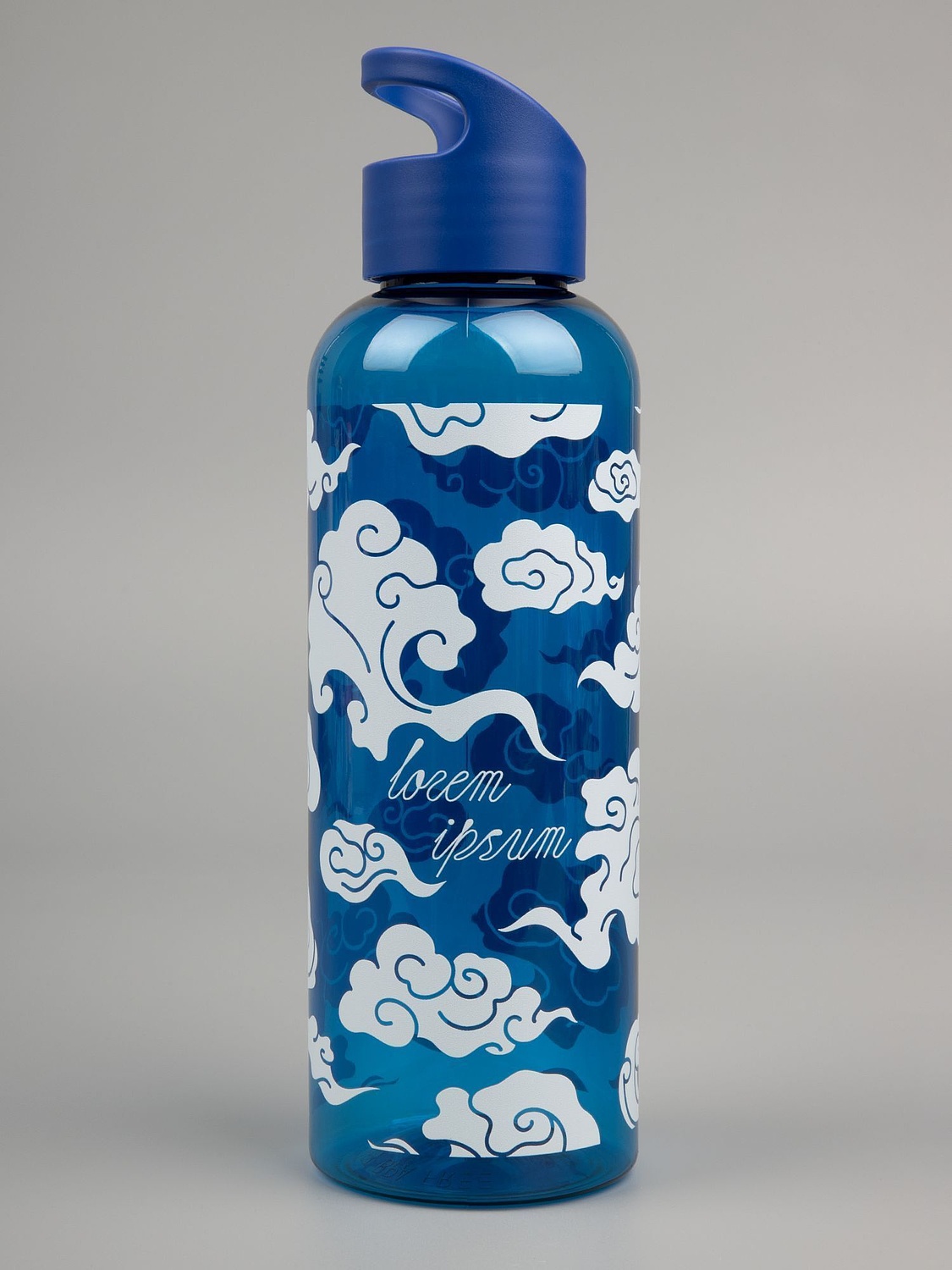 Бутылка для воды Plaske, синяя с логотипом