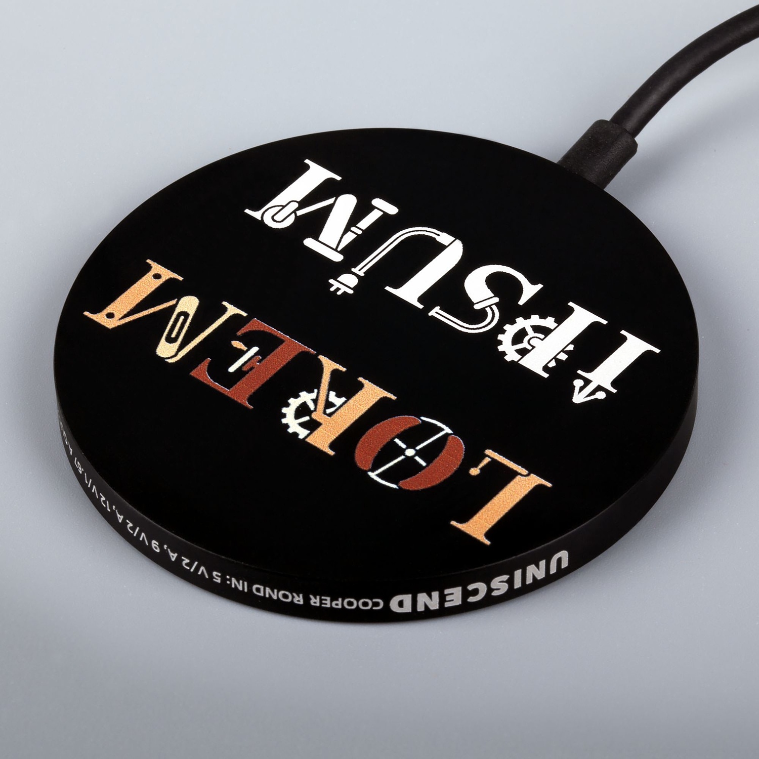 Магнитное зарядное устройство Cooper Rond, 15 Вт, черное с логотипом