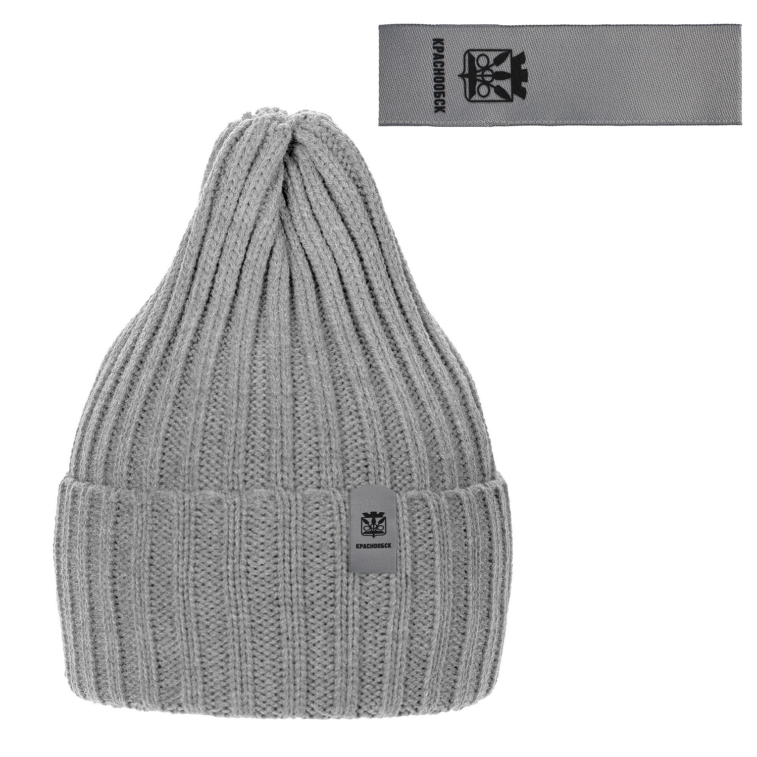 Лейбл тканевый Epsilon, S, серый с логотипом