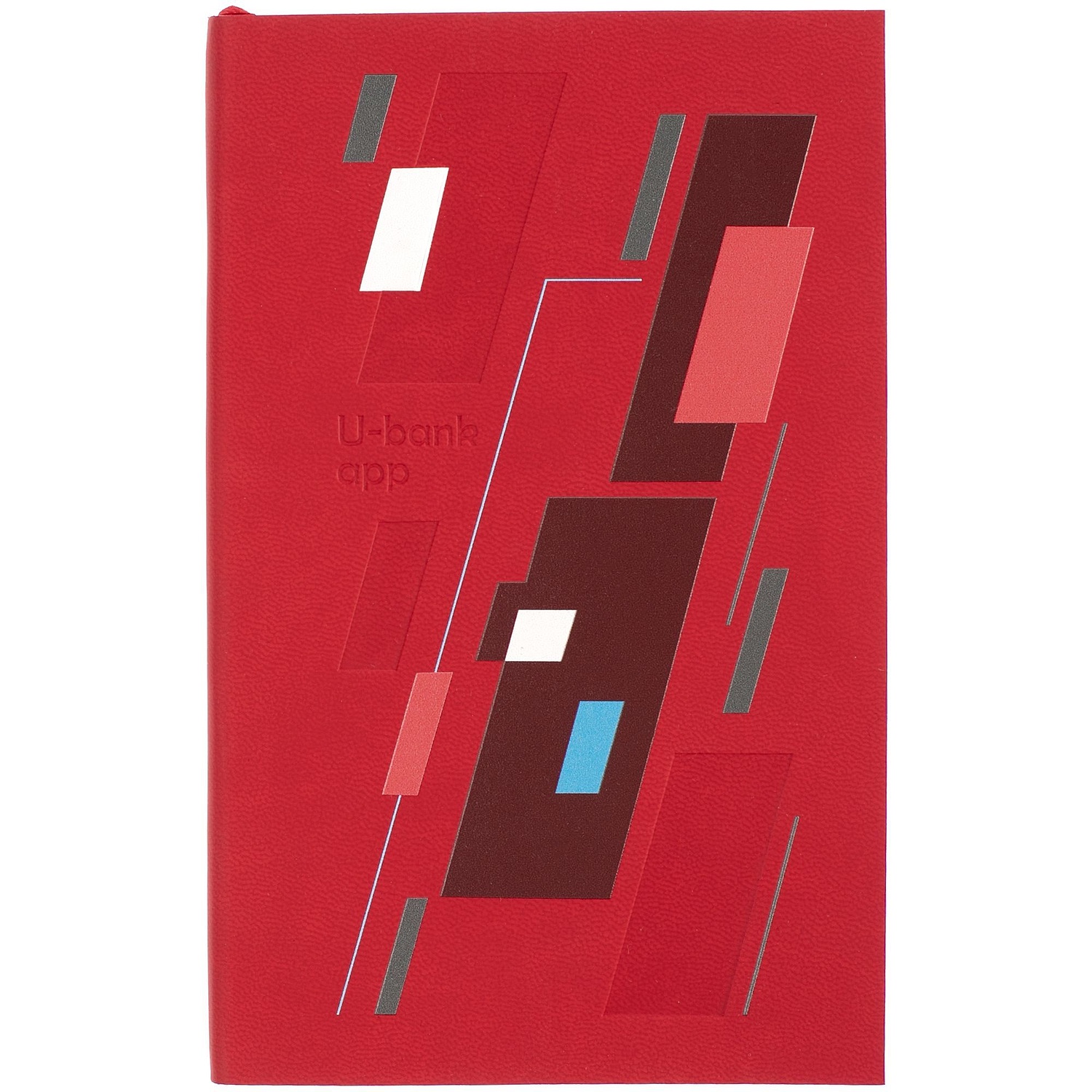 Ежедневник Flat Mini, недатированный, красный с логотипом