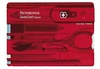 Набор инструментов SwissCard, полупрозрачный красный с логотипом