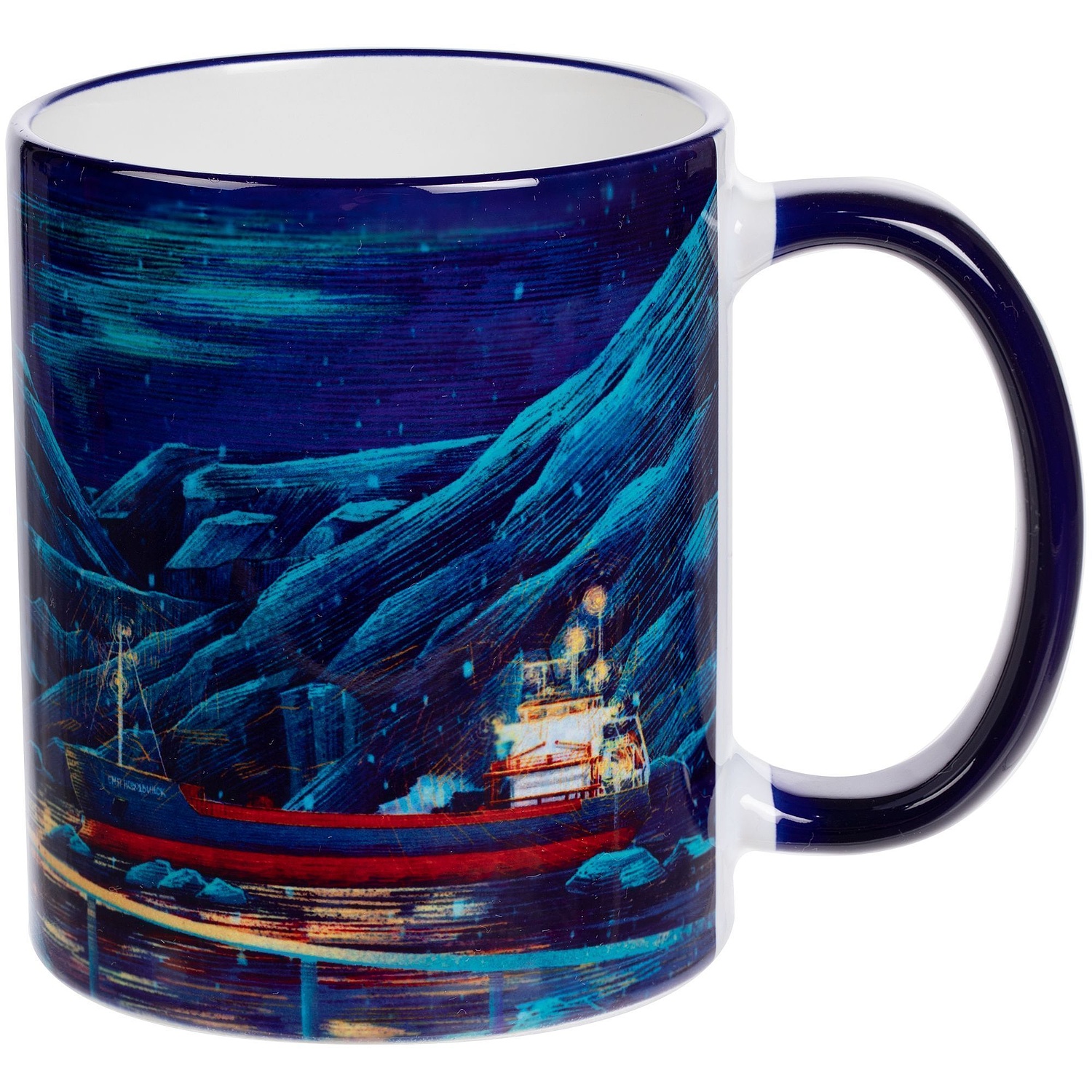 Кружка Rimo для сублимационной печати, темно-синяя с логотипом