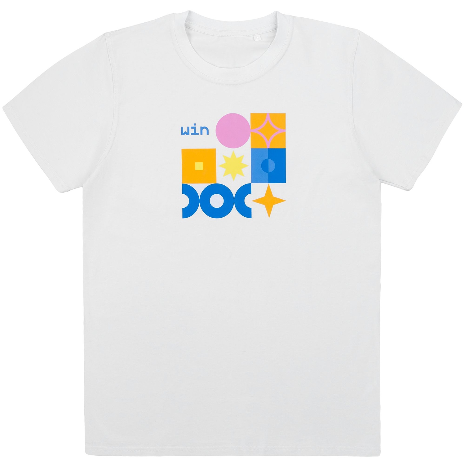 Футболка мужская T-bolka Stretch, белая с логотипом