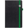 Ежедневник Ton Metal, недатированный, черный с зеленым с логотипом