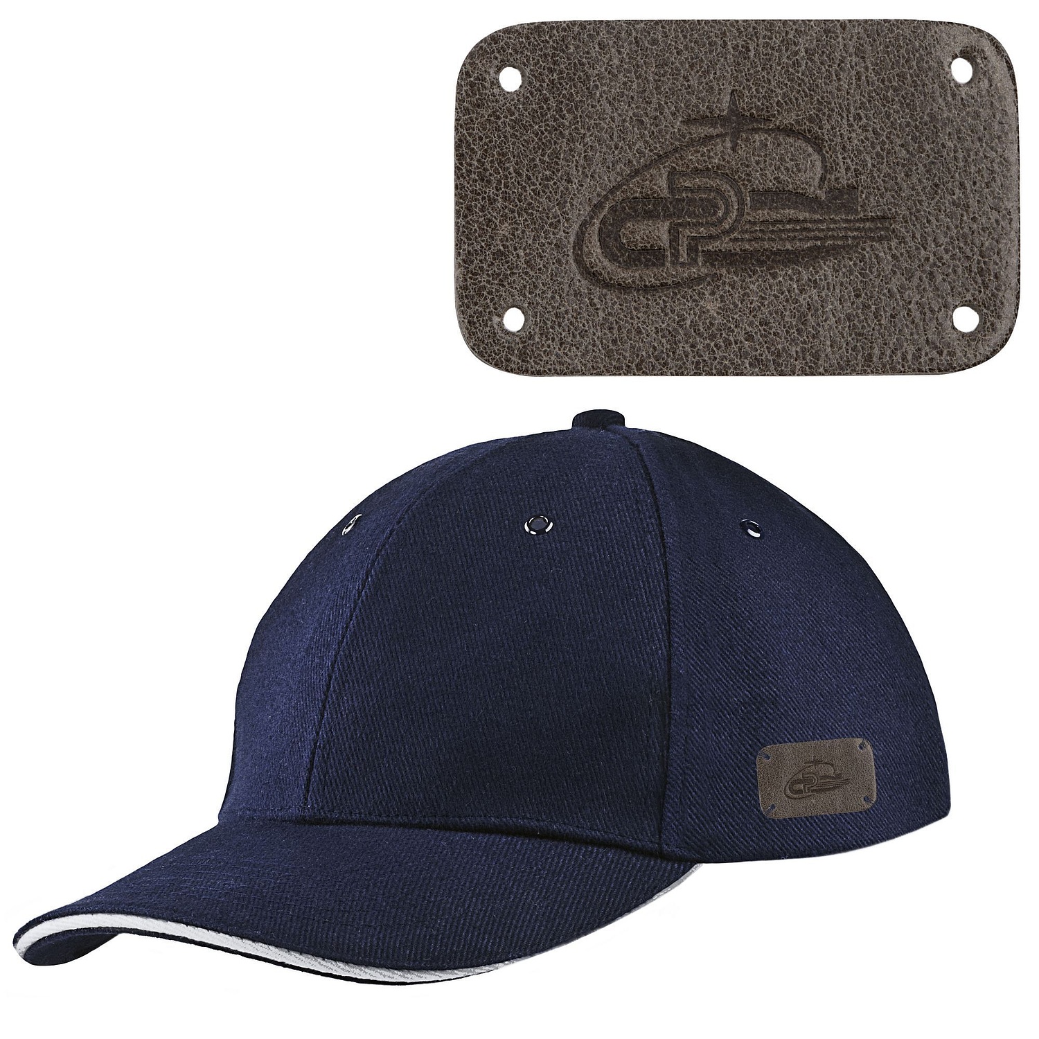 Лейбл кожаный Beta, S, серый с логотипом