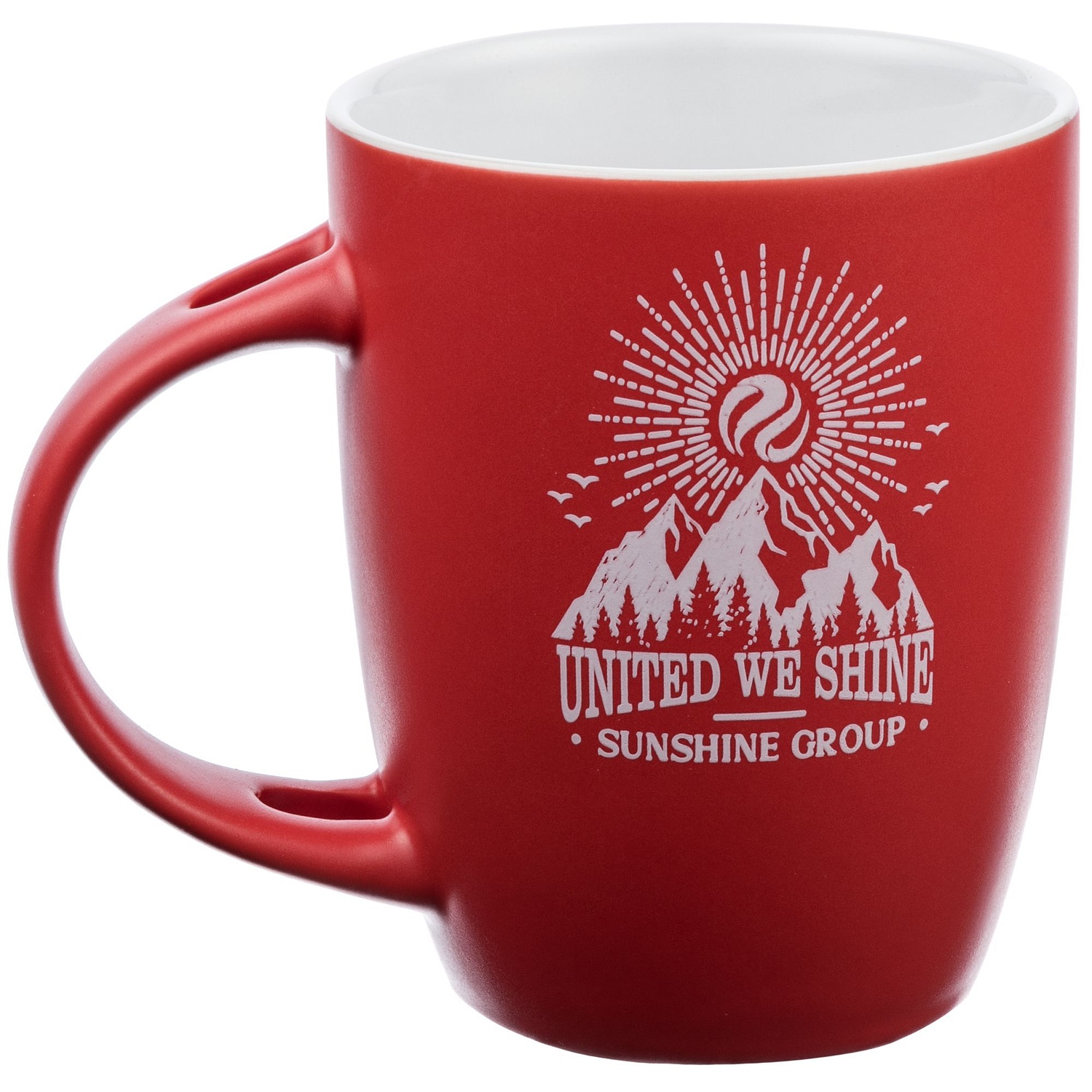 Кружка с ложкой Cheer Up, ver.2, красная с логотипом