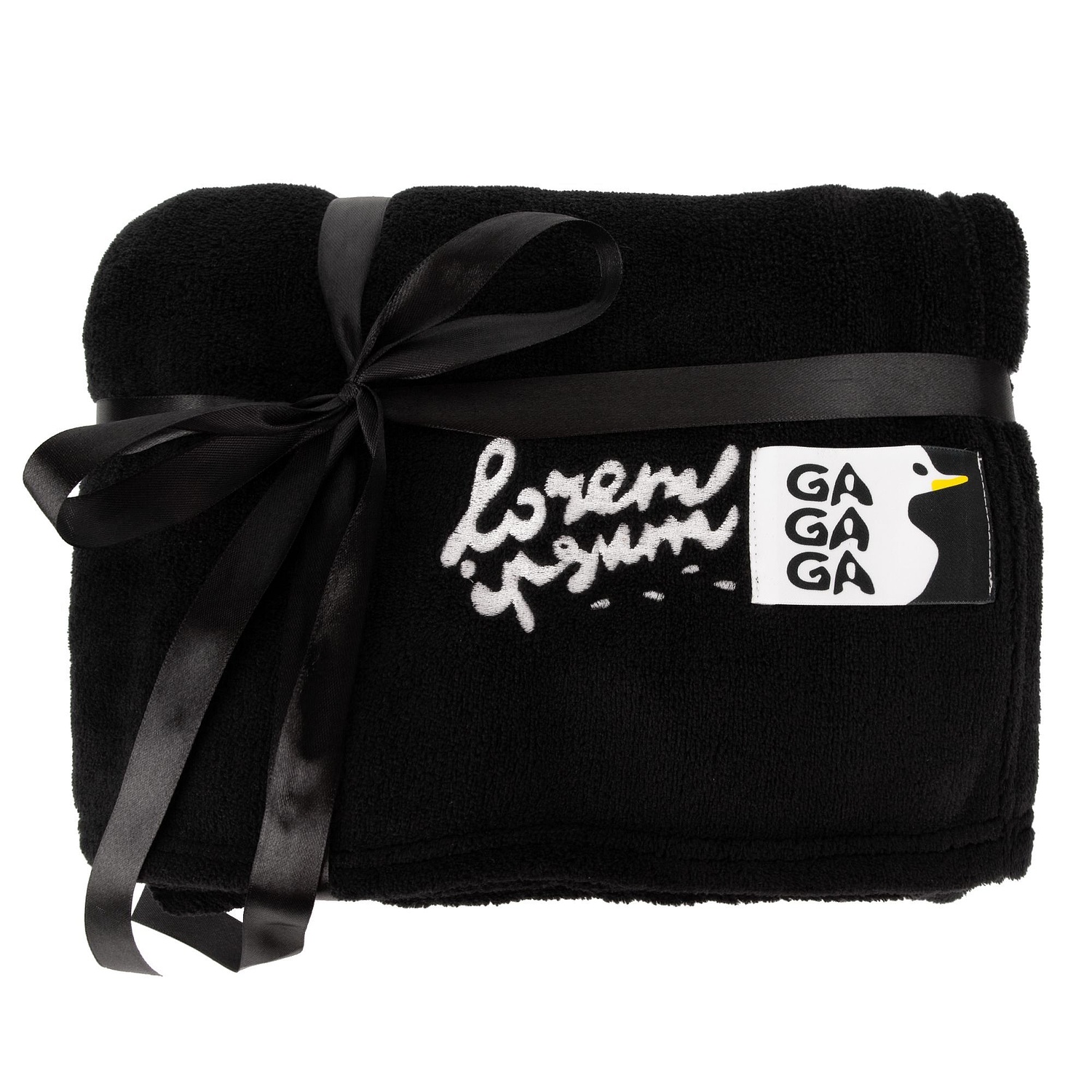 Плед Plush, черный с логотипом