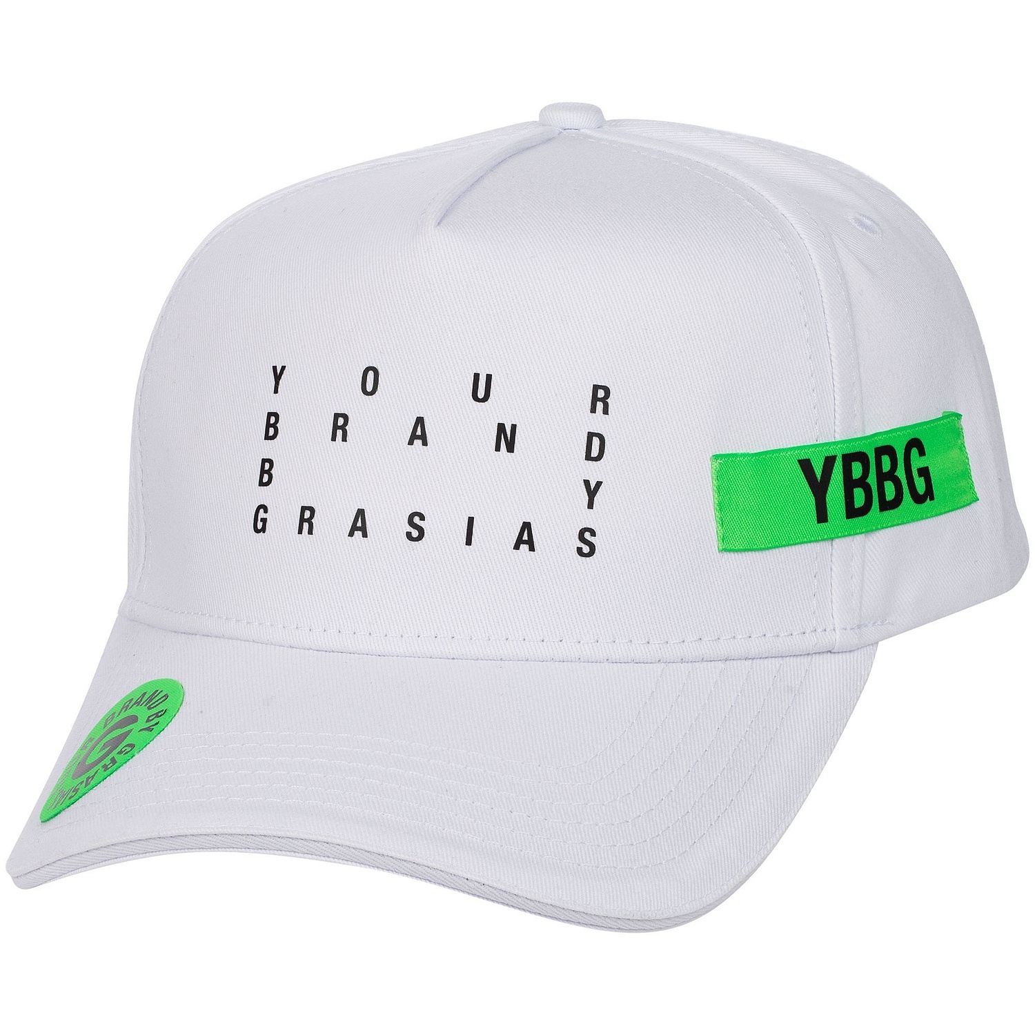 Наклейка тканевая Lunga Round, M, зеленый неон с логотипом